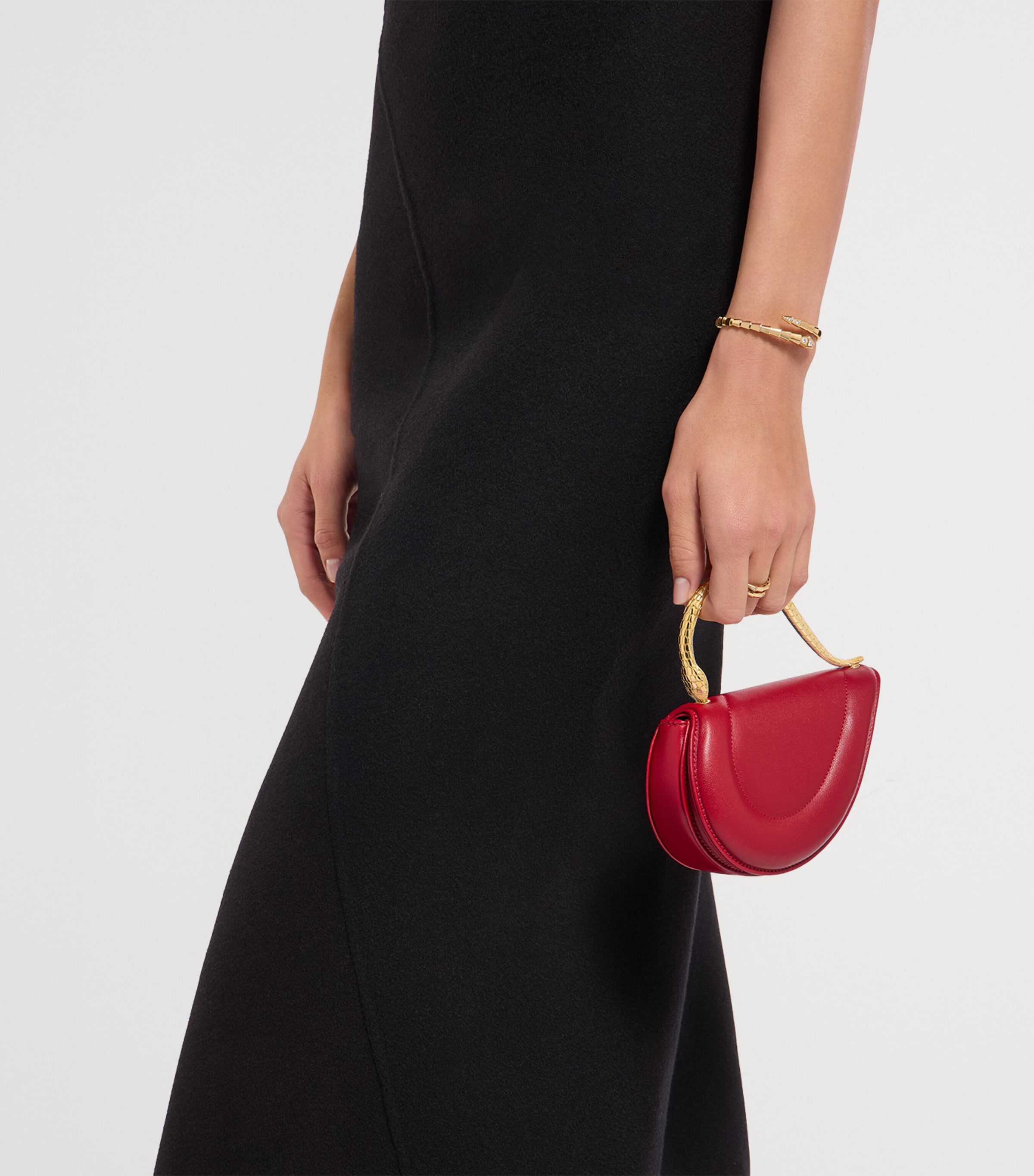 Leather Serpenti Cuore 1968 Top-Handle Bag RED MEDIUM Image 8