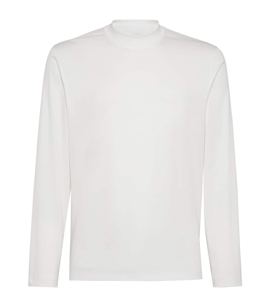 Cotton High-Neck T-Shirt C7220 Image 1