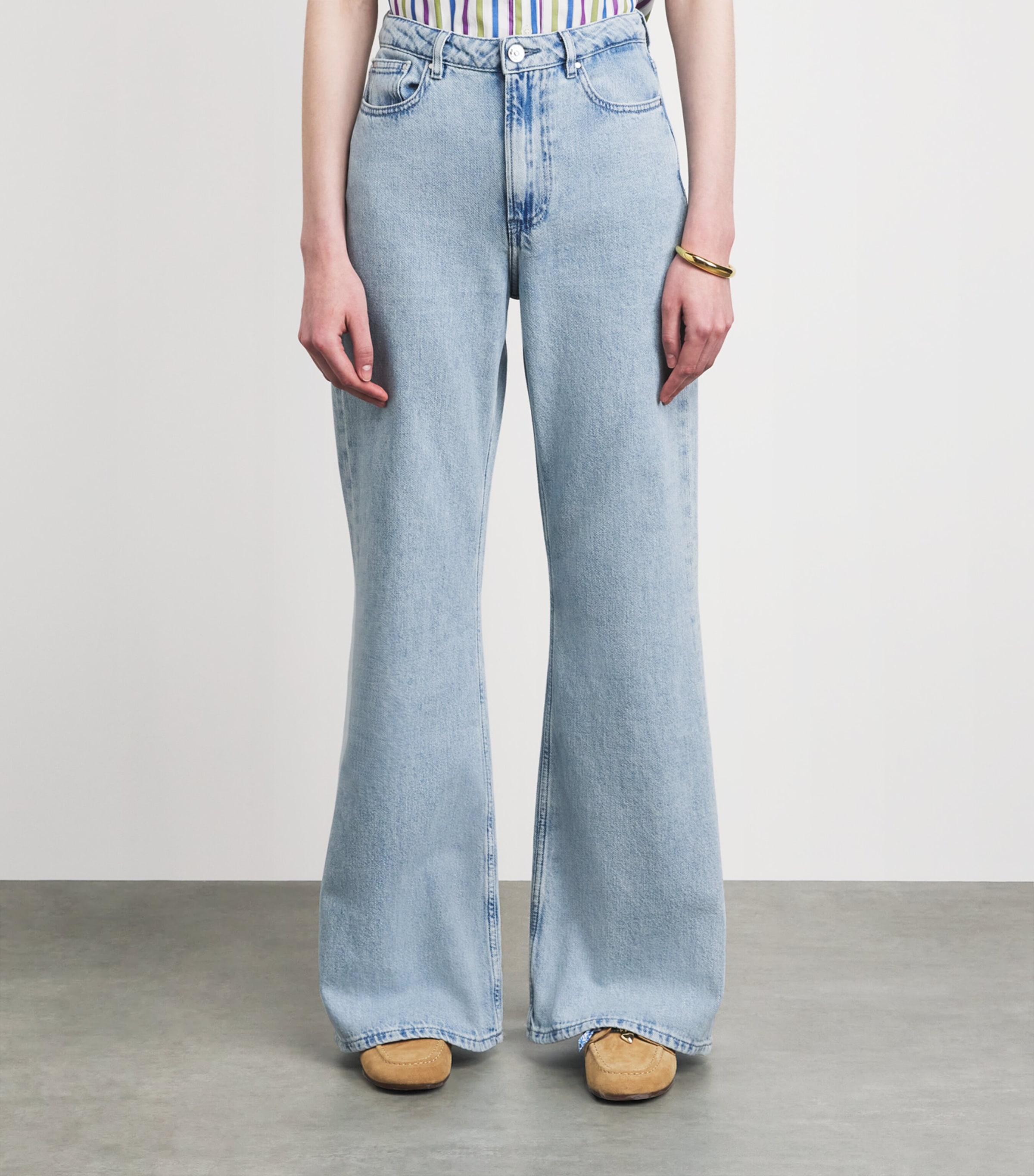 Claudie Pierlot Womens Flared Jeans Blue Denim Image 4