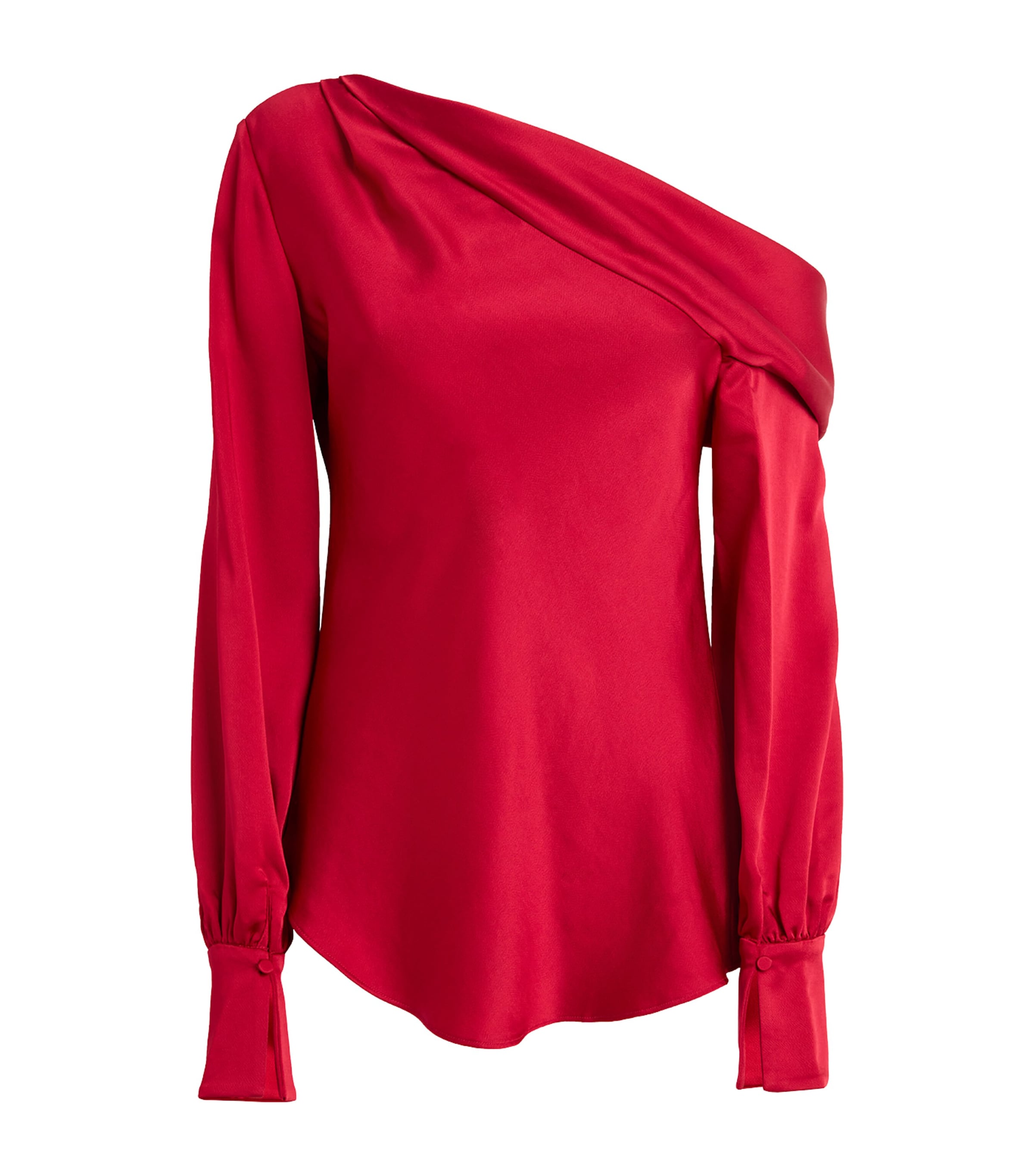 Shop Simkhai Satin Alice Blouse In Red