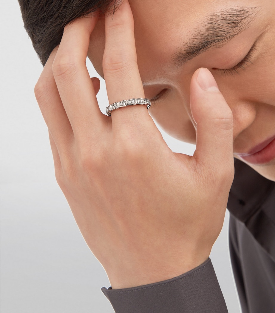 White Gold and Diamond Serpenti Viper Ring WHITE GOLD Image 6