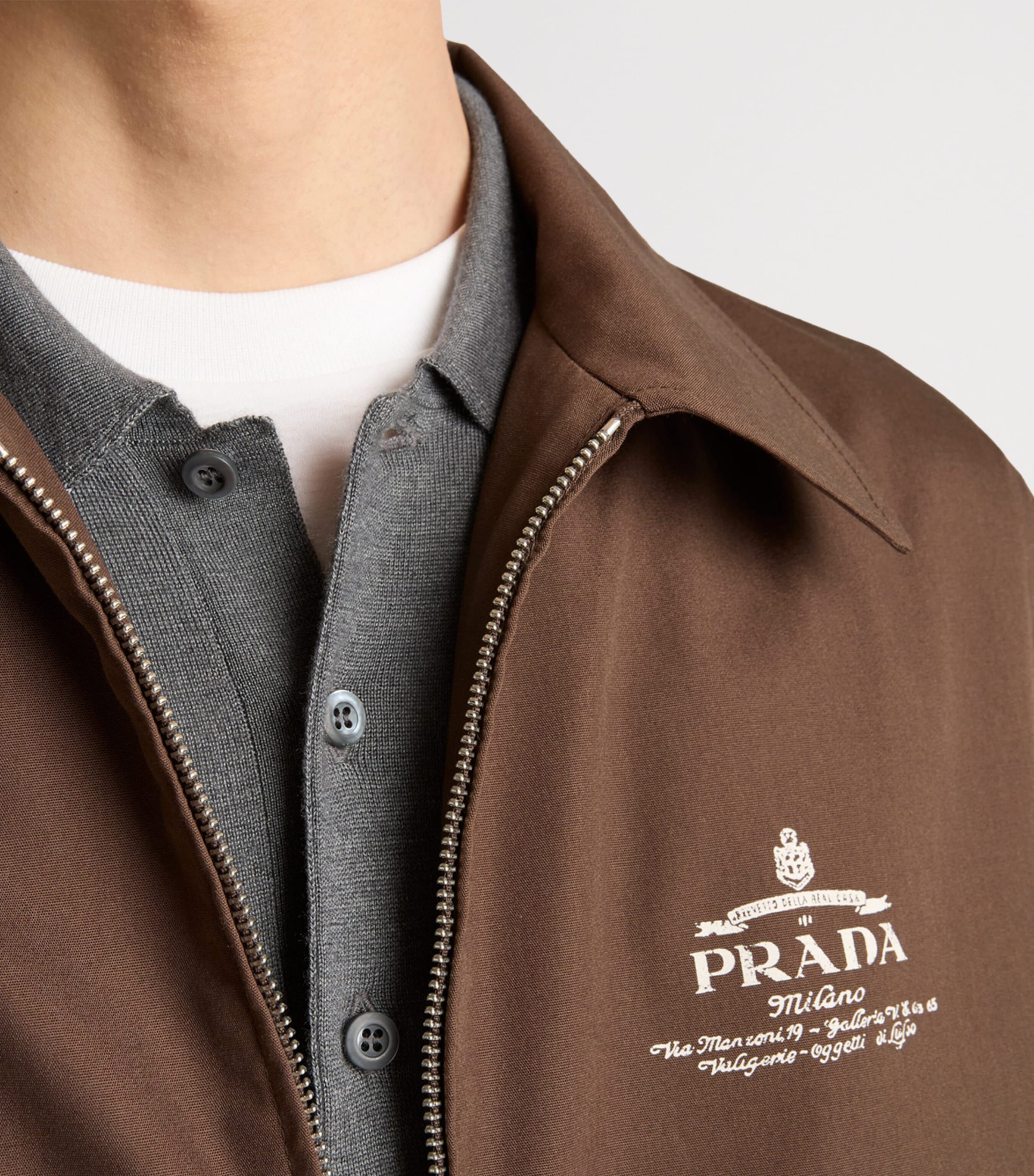 Technical Cotton Zip-Up Blouson Jacket F0192 Image 3