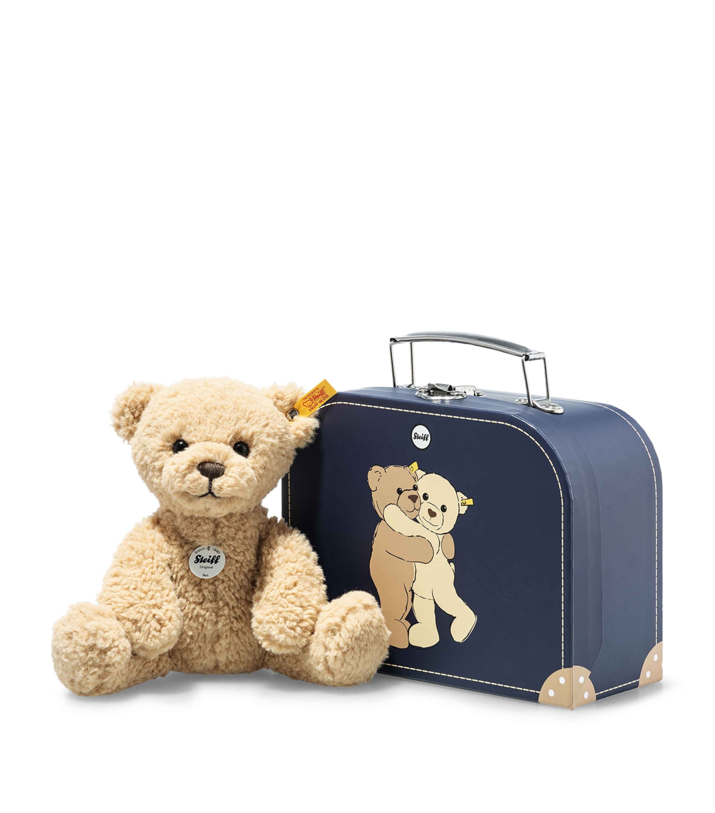 Steiff Babies' Ben Teddy Bear In Suitcase In Brown