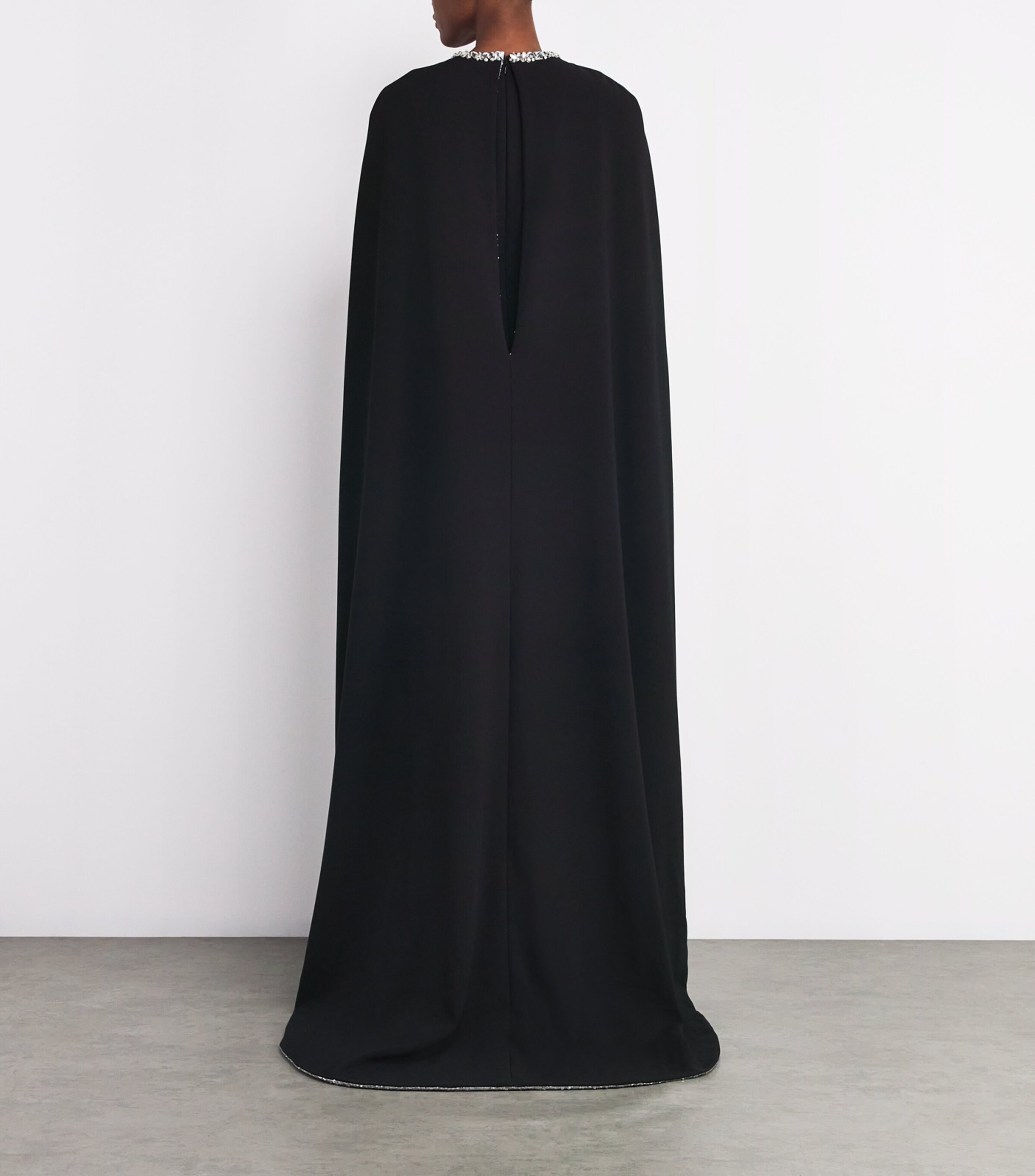 Sequinned Cape Gown BLACK/SILVER Image 3