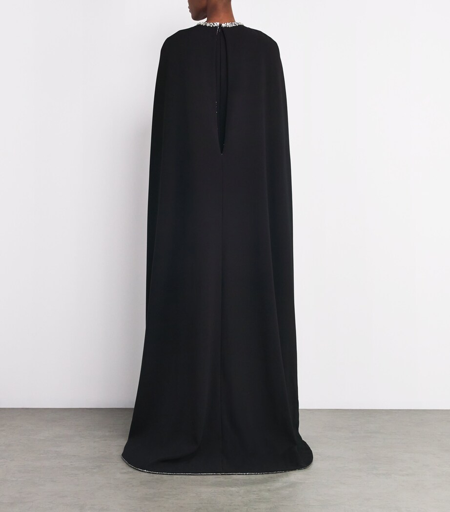 Sequinned Cape Gown BLACK/SILVER Image 3