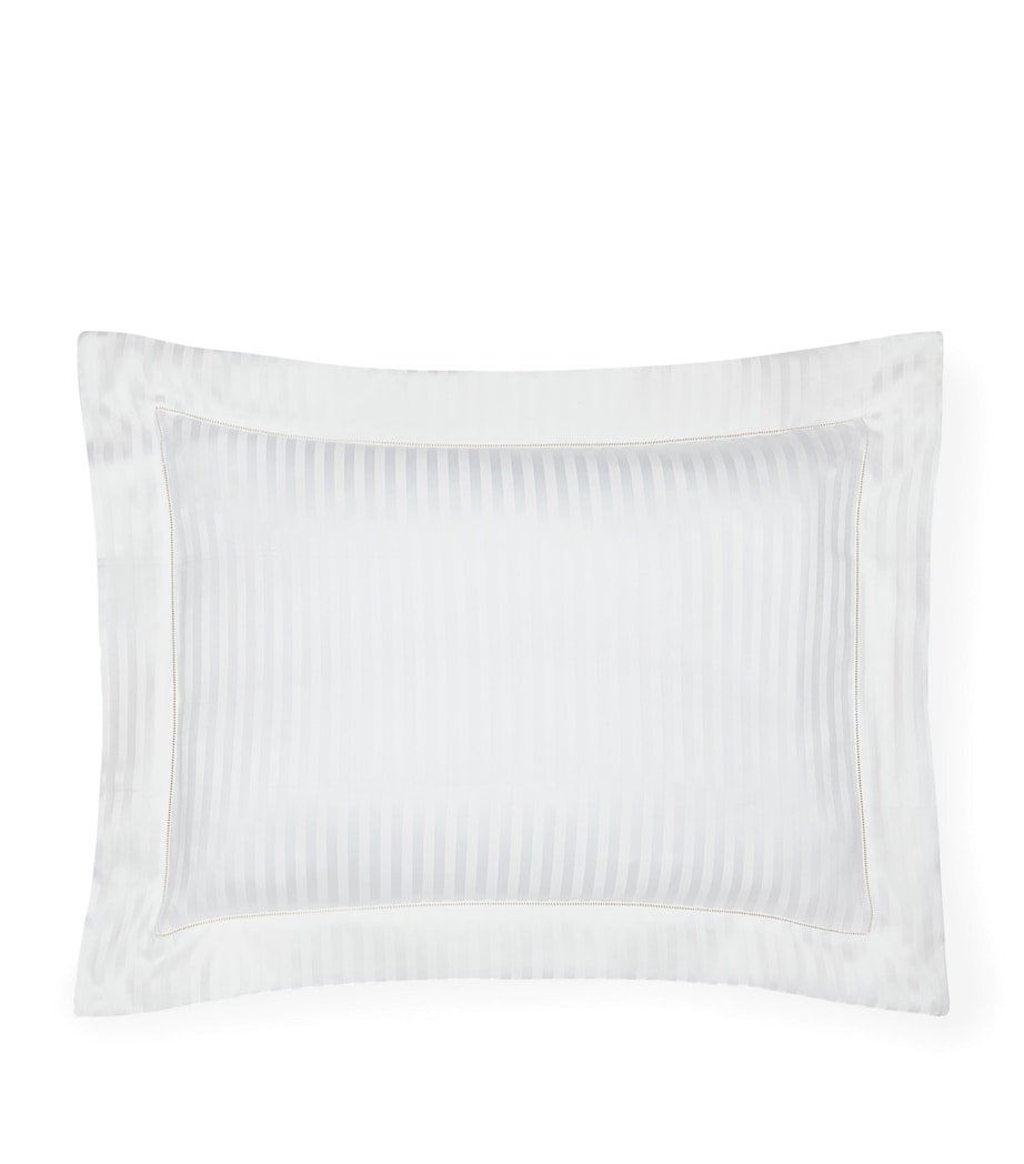 Raso Rigato Pillowcase (50cm x 75cm) WHITE Image 1