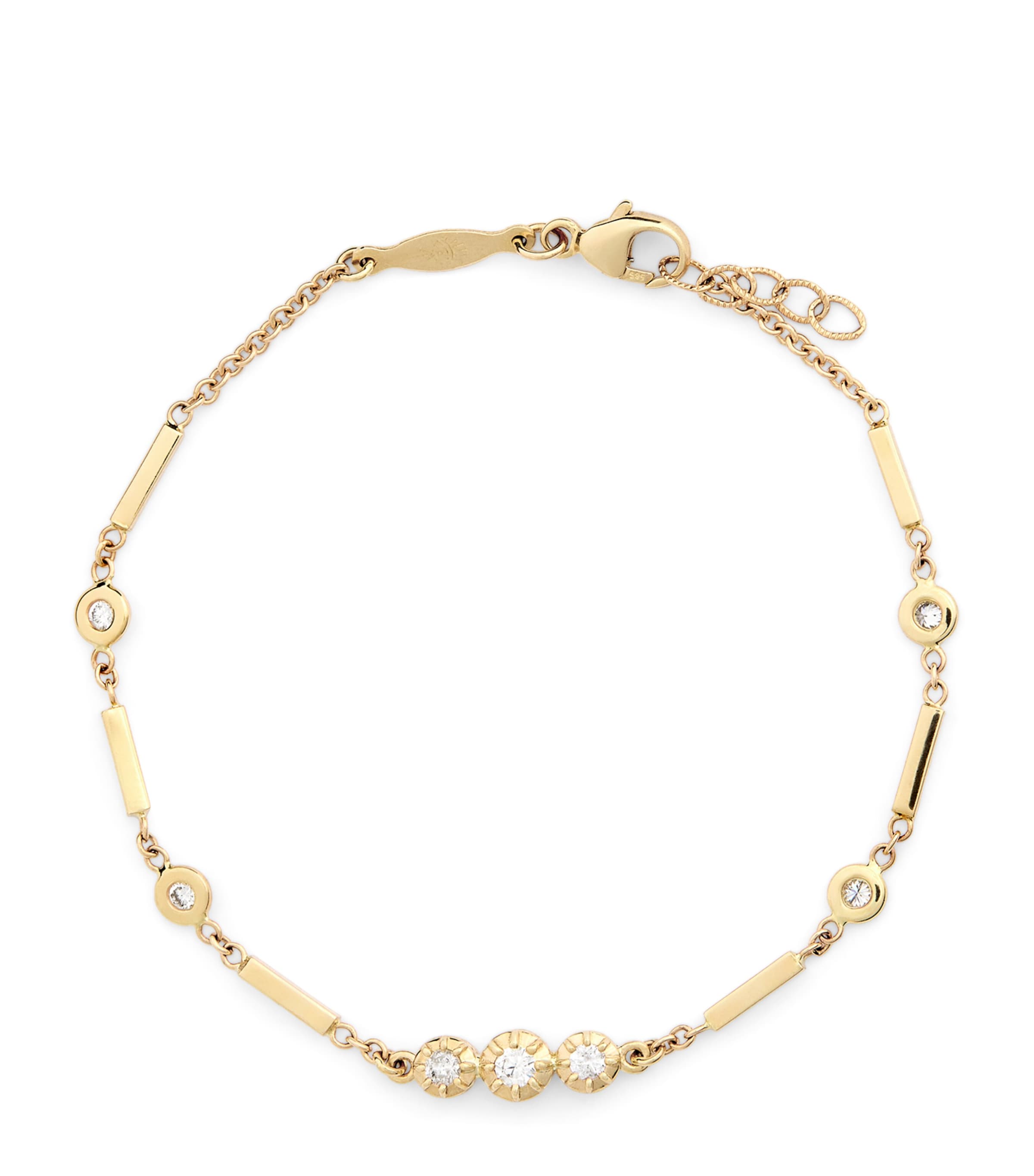 Jacquie Aiche Yellow Gold And Diamond Kate Bracelet