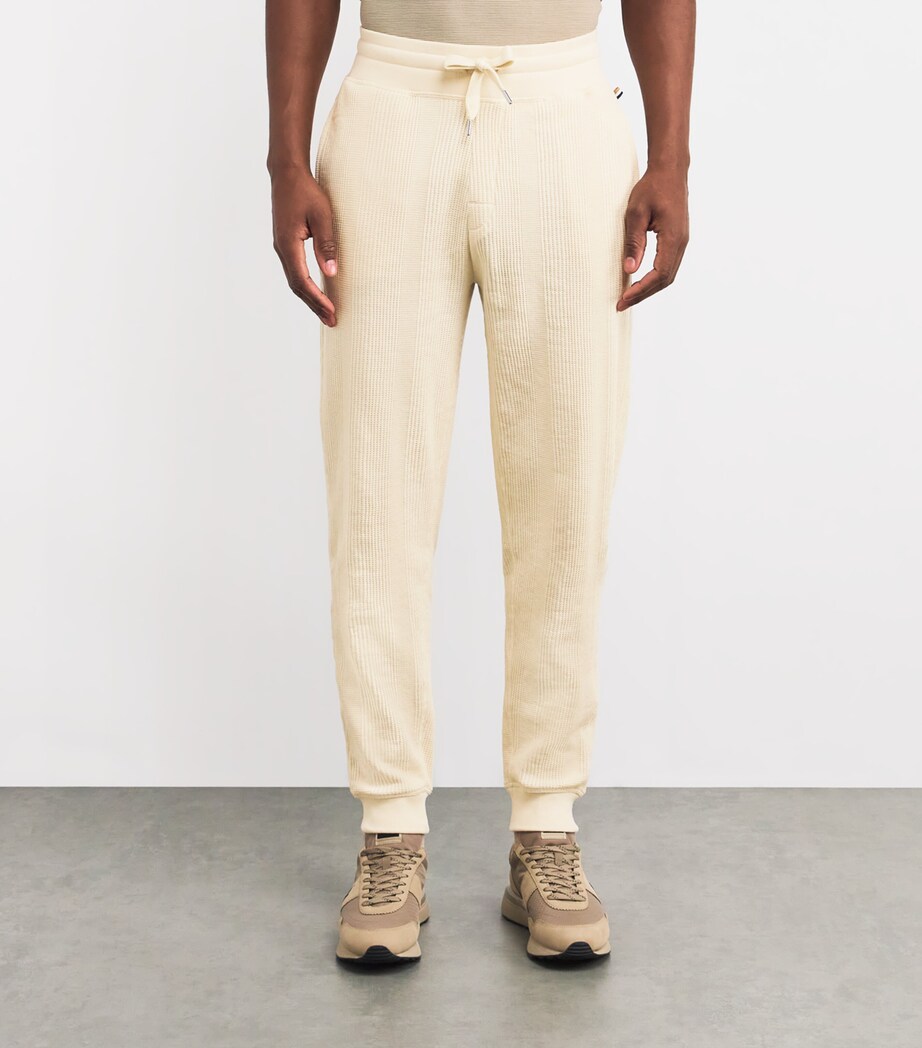 Cotton-Blend Waffle Sweatpants 131-OPEN WHITE Image 3