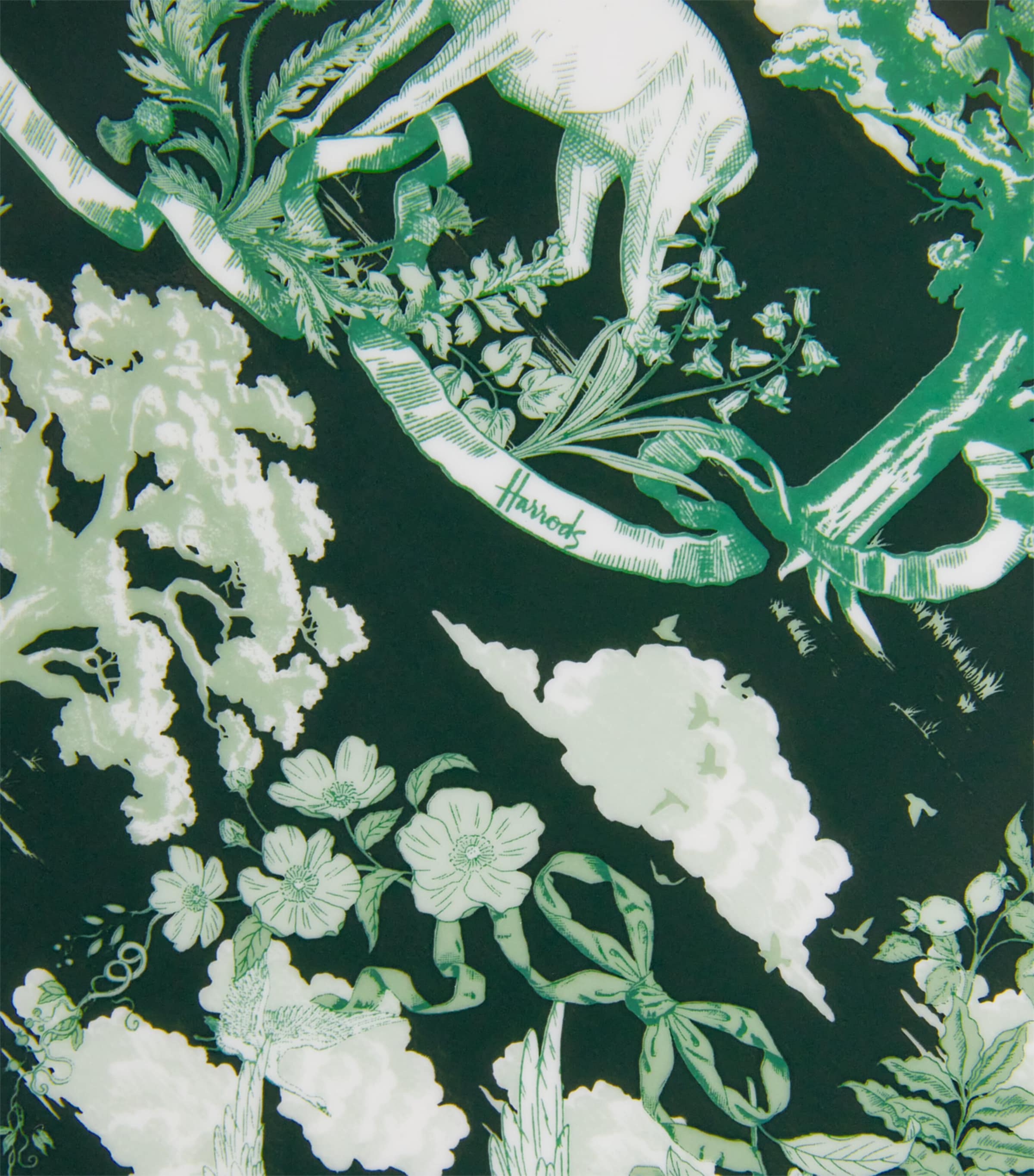 Bone China Toile Trinket Tray (25cm x 15cm) GREEN Image 5