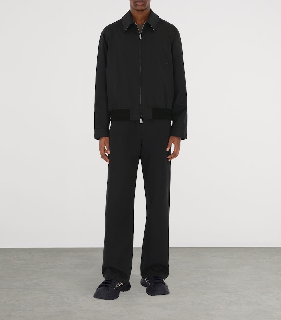 Burberry Mens Cotton Gabardine Chester Harrington Jacket Black Image 2