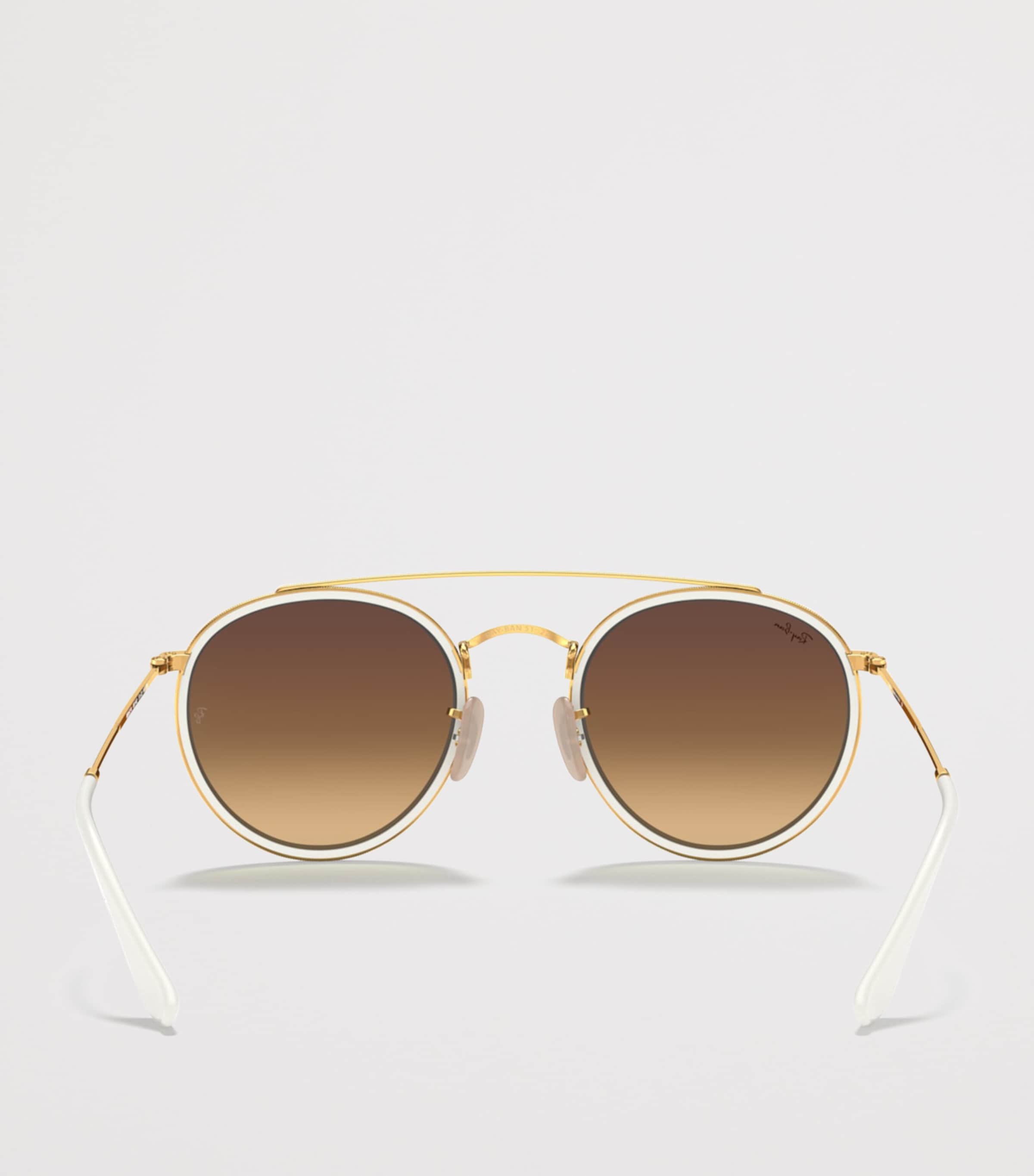 Ray-Ban Round Double-Bridge Sunglasses Gold Image 4