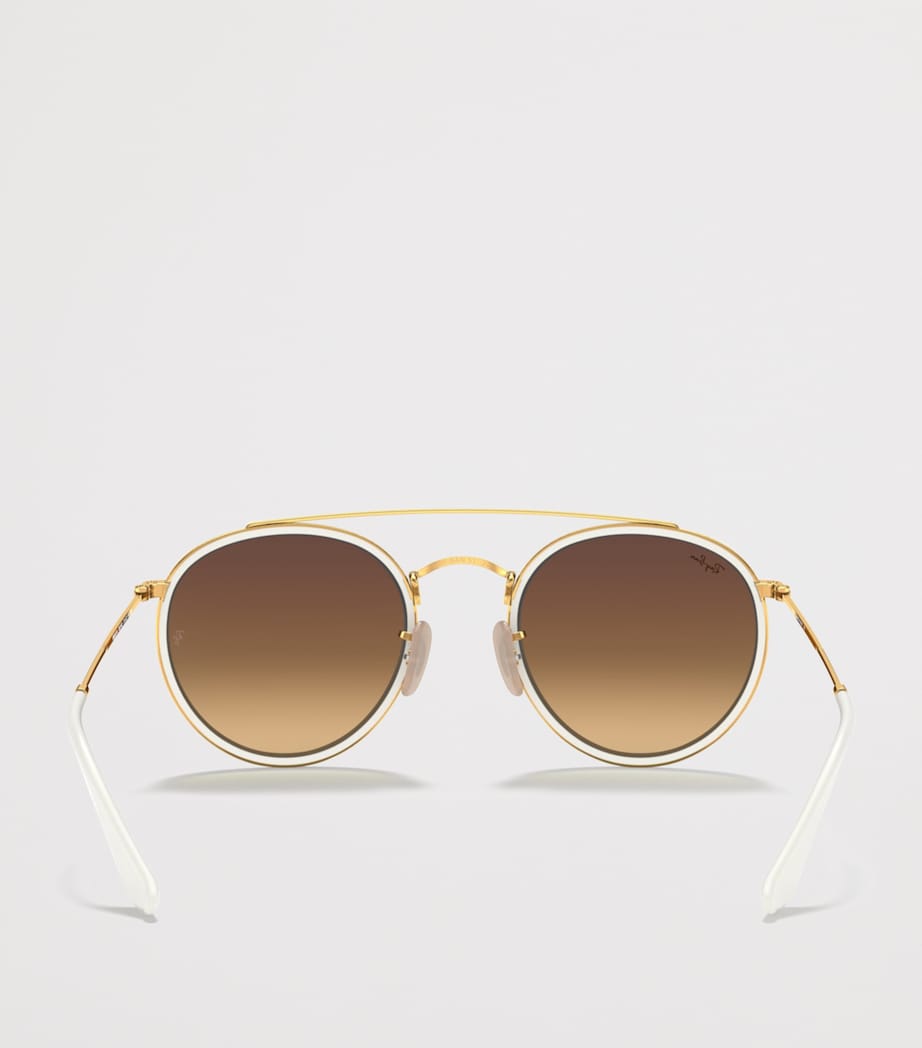 Ray-Ban Round Double-Bridge Sunglasses Gold Image 4