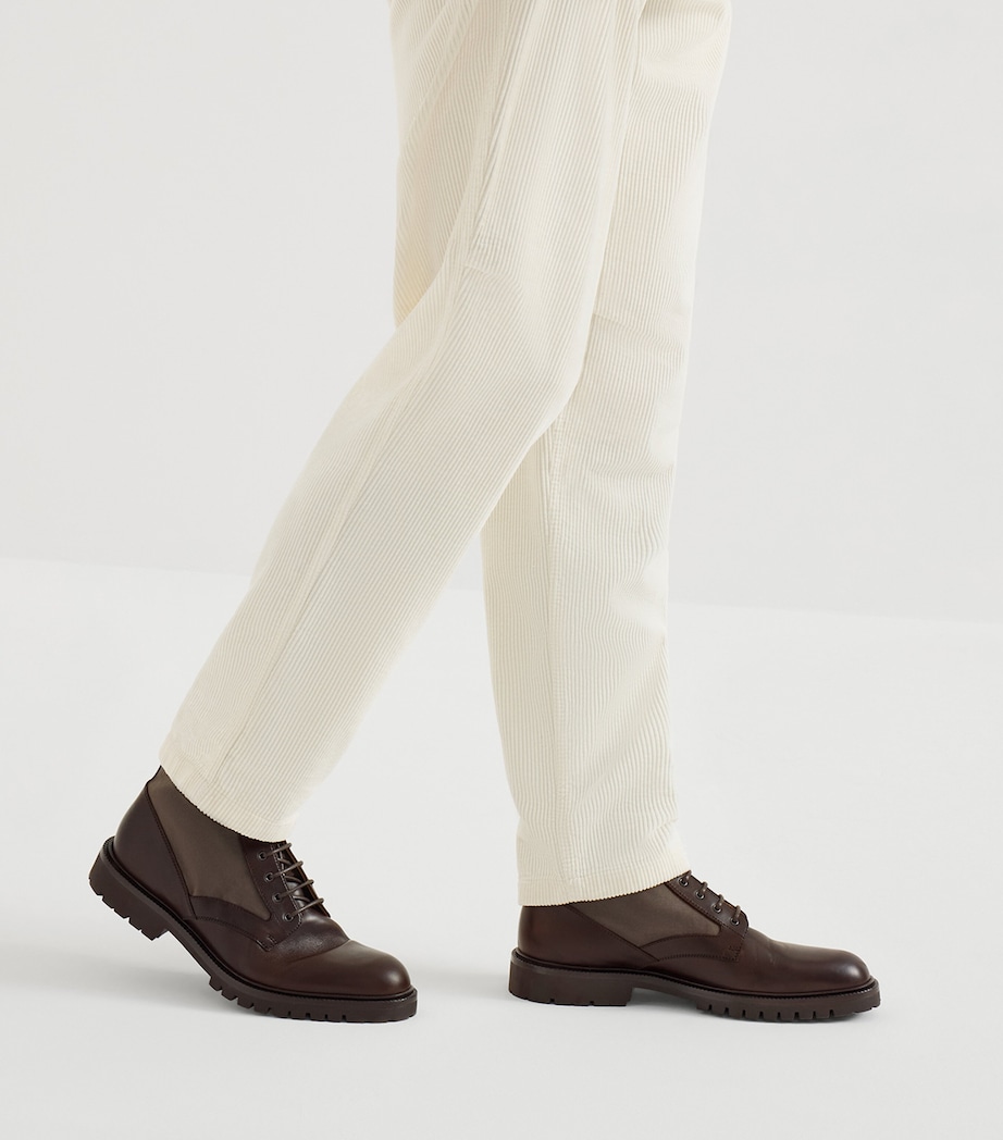 Brunello Cucinelli Leather Lace-Up Ankle Boots Image 2