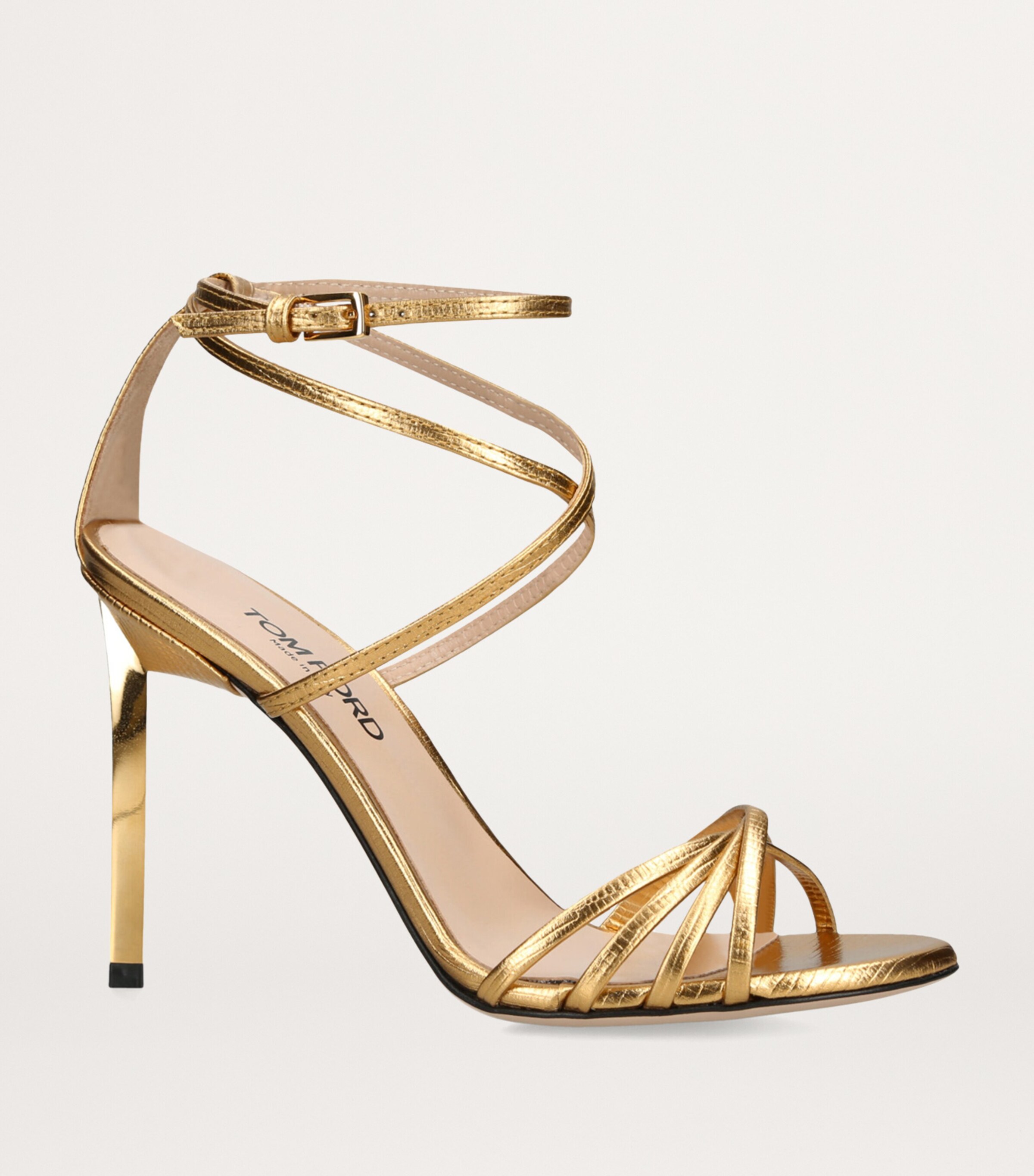 TOM FORD Leather Ida Sandals 105 Gold Image 3