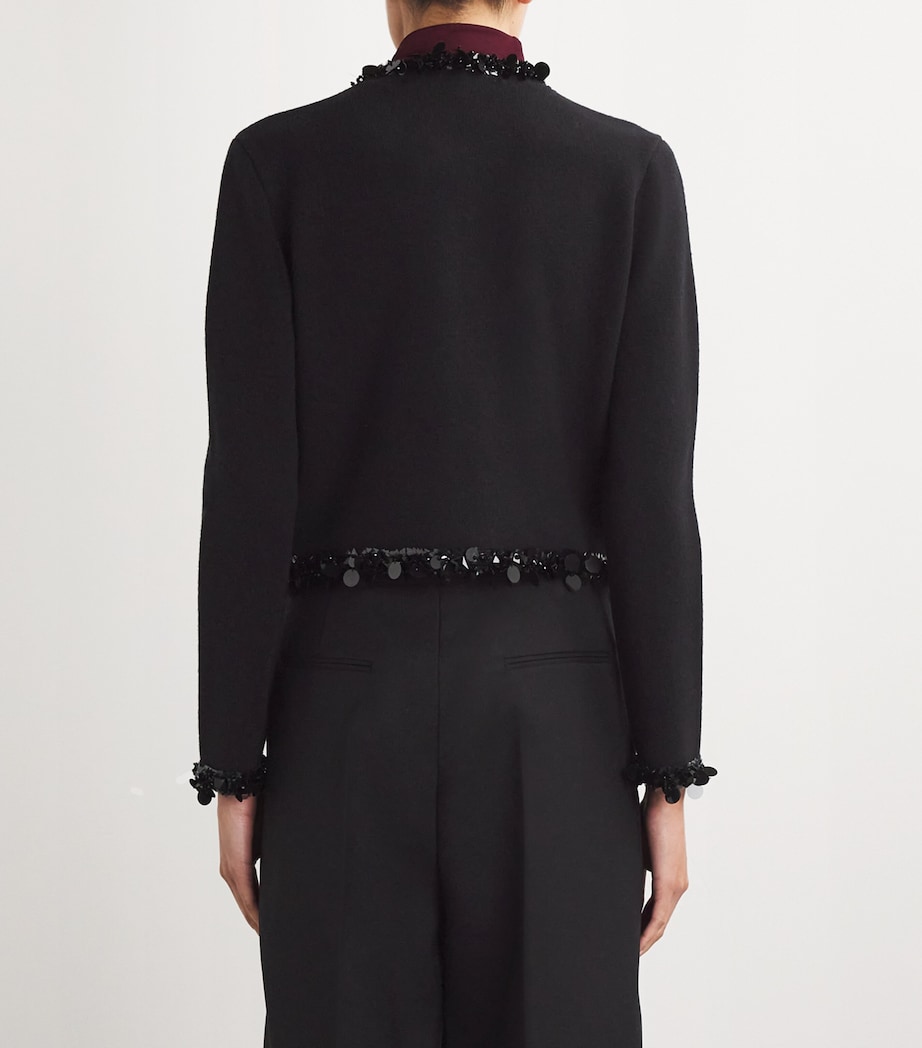 Tory Burch Womens Embellished Kendra Cardigan Black Image 4