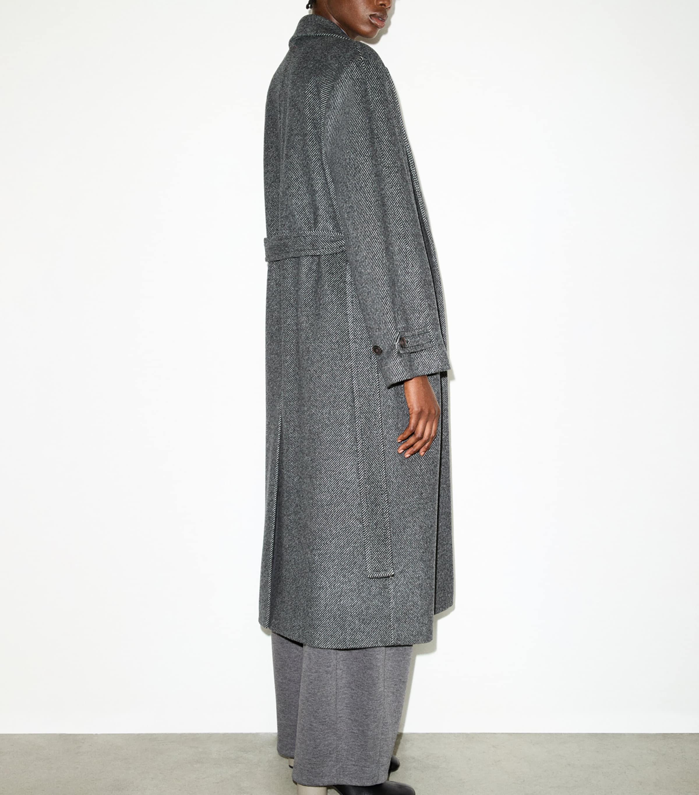 MAX&Co. Womens Virgin Wool Belted Coat Black Image 5