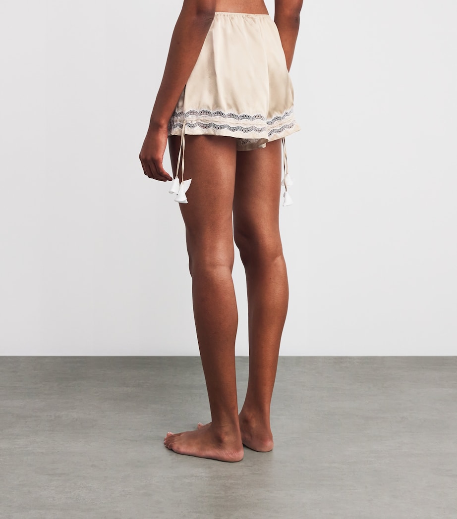 Silk Lace Patsy Pyjama Shorts OYSTER/WHITE Image 3