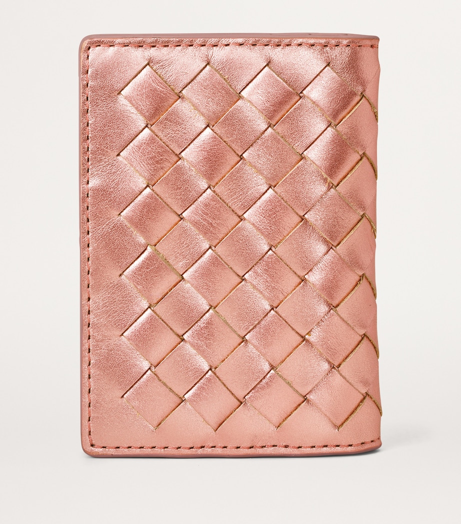Leather Double Fold Card Holder BLUSHPINK METALLIC Image 3