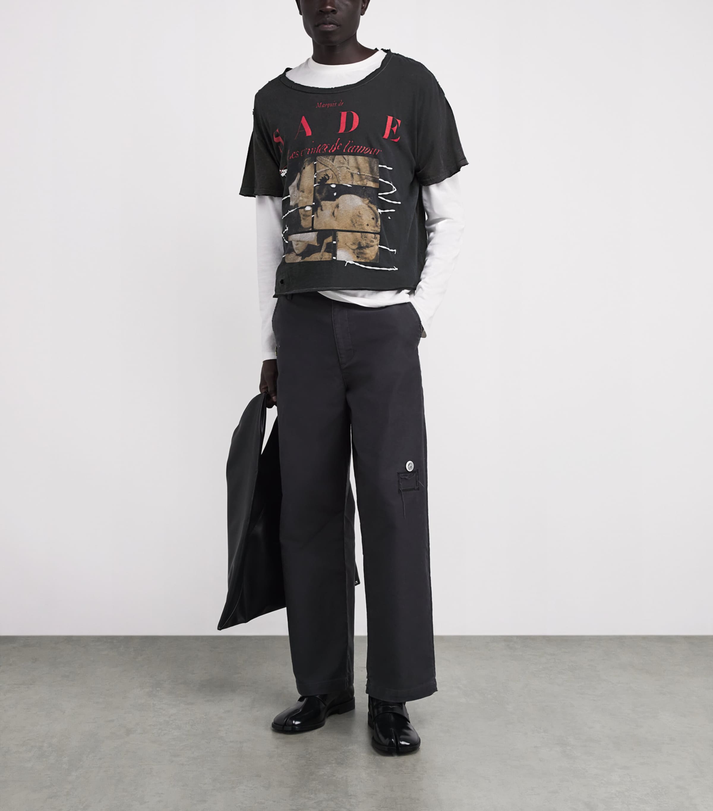 Distressed Les Crimes De L’Amour T-Shirt THRASHED BLACK Image 2