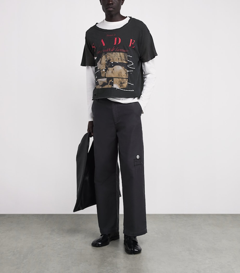 Distressed Les Crimes De L’Amour T-Shirt THRASHED BLACK Image 2