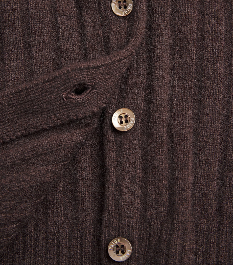 Cashmere Ribbed Allessandro Cardigan DARK CHOCOLATE Image 5