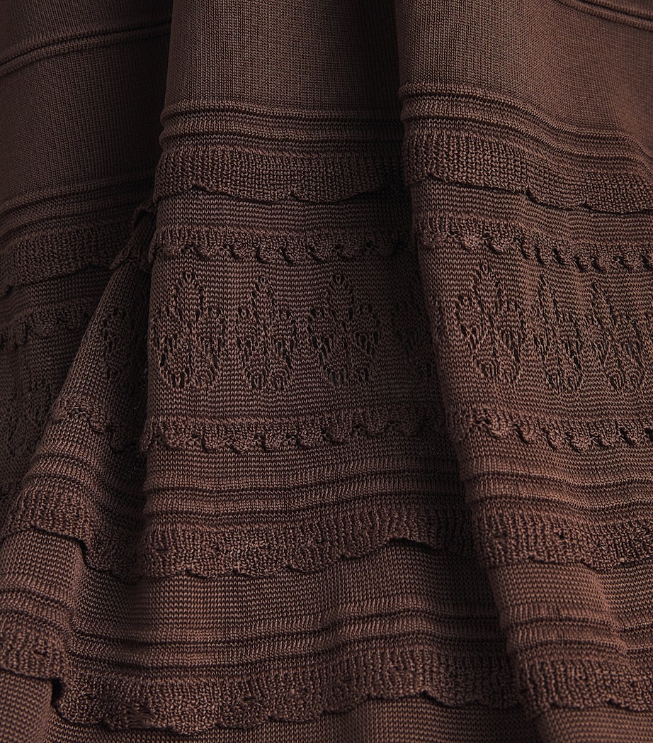 Sandro Paris Womens Panelled Maxi Skirt Brown Image 6