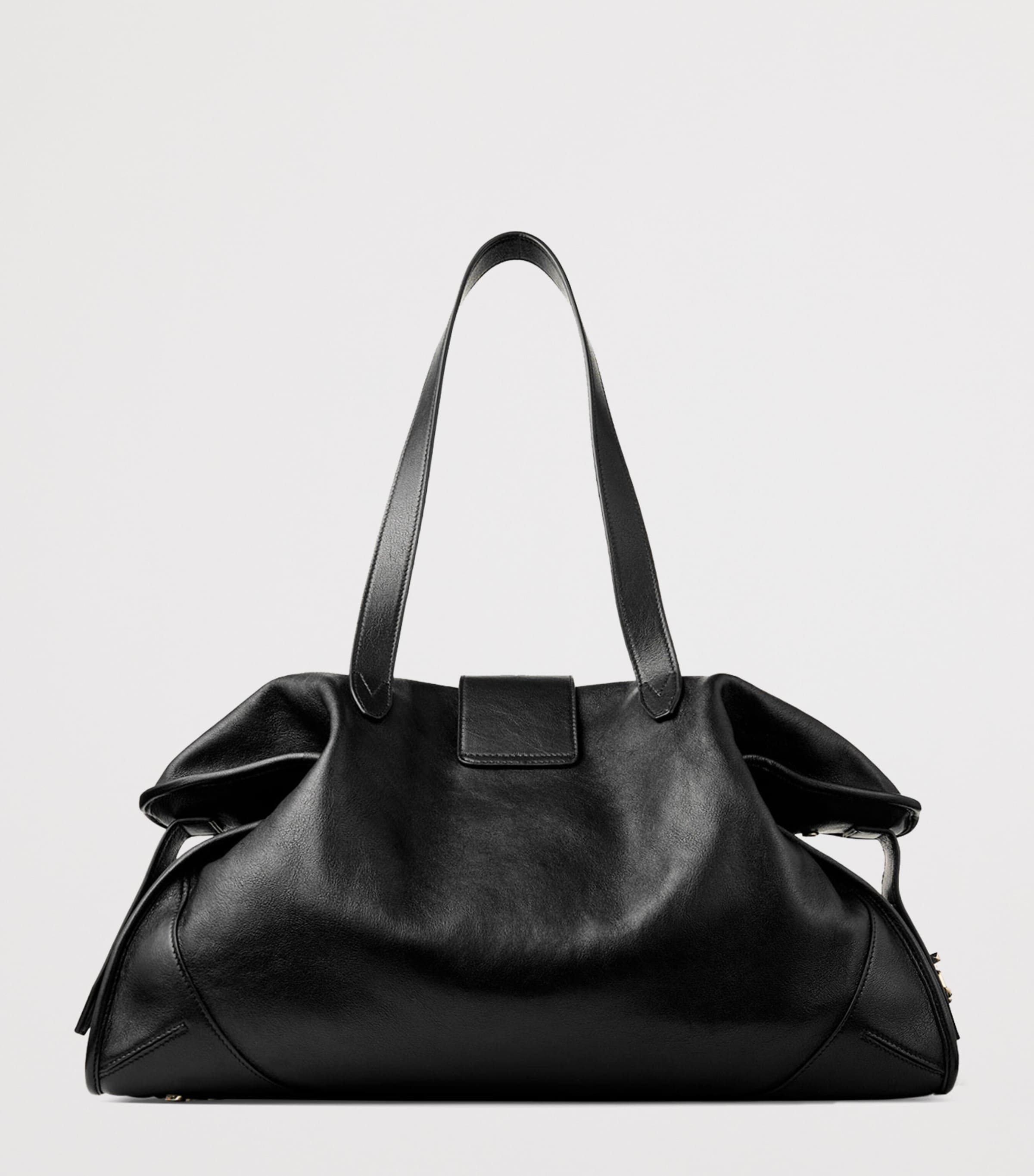 Leather Bar Holdall Bag BLACK/SHINY GOLD Image 3