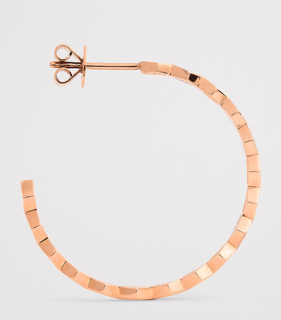 Rose Gold and Diamond Honeycomb Hoop Earrings ROSE GOLD Image 4