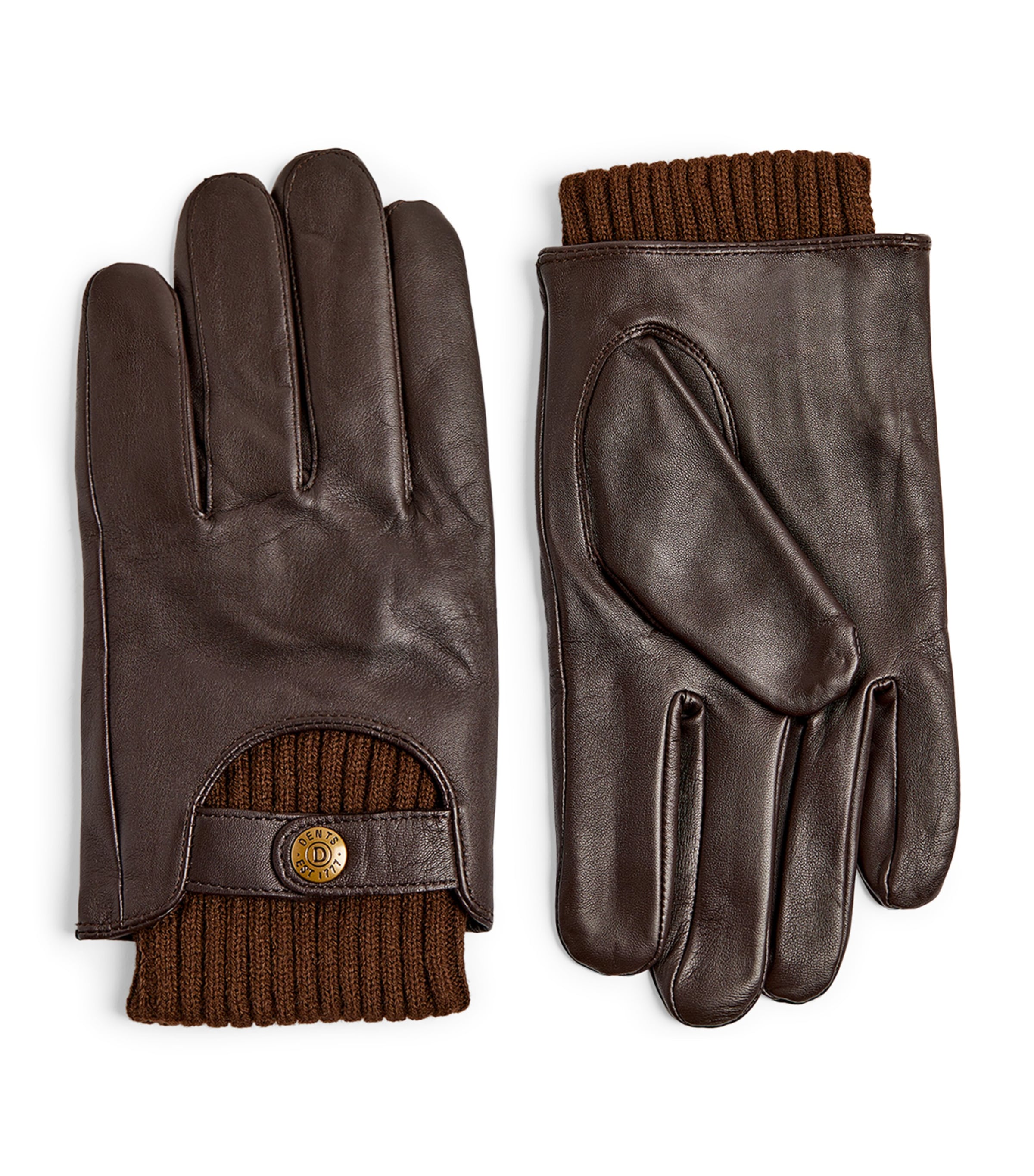 DENTS LEATHER EXPOSED-CUFF GLOVES 