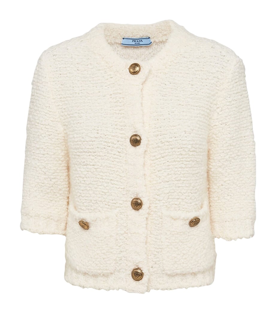 Prada Womens Bouclé Cardigan Image 1