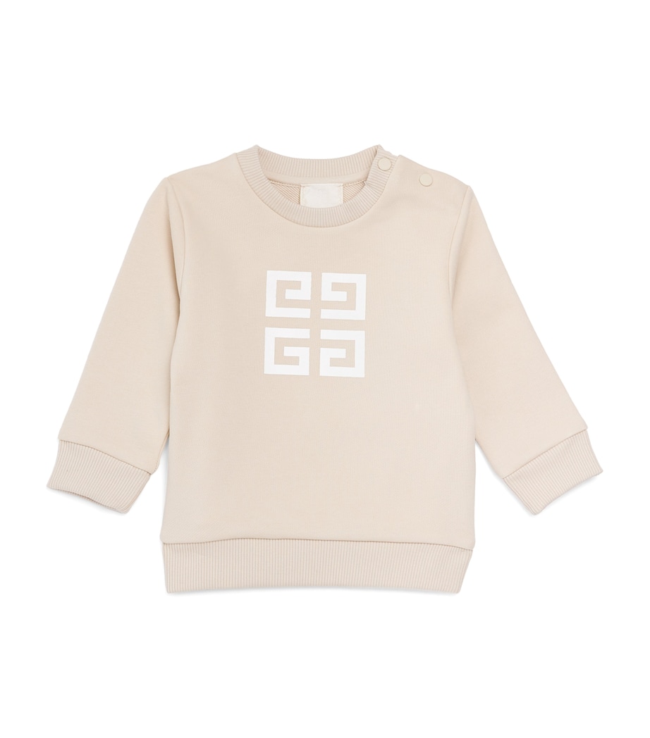 Givenchy Kids Cotton 4G Logo Sweatshirt (6-18 Months) Cream Image 1