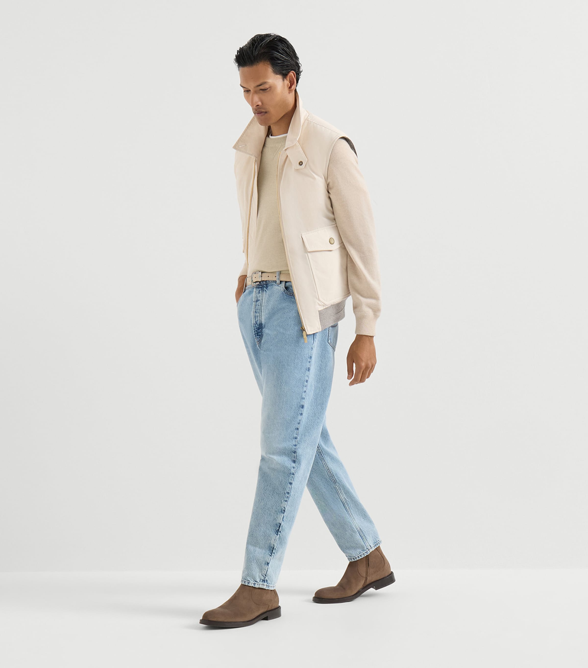 Brunello Cucinelli Mens Cashmere Crew-Neck Sweatshirt Image 2