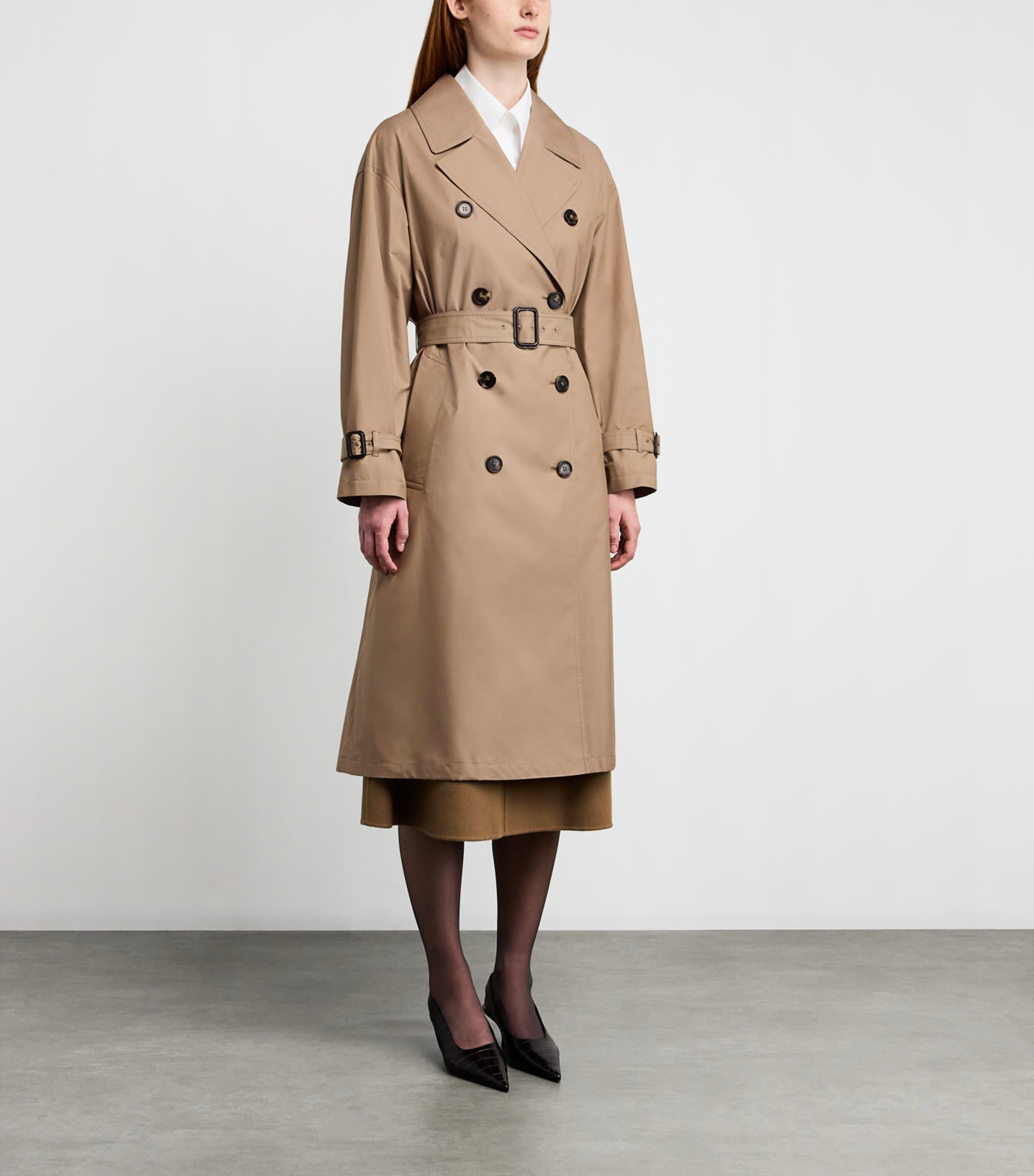 Water-Repellent Cotton Twill Trench Coat CAMEL Image 3