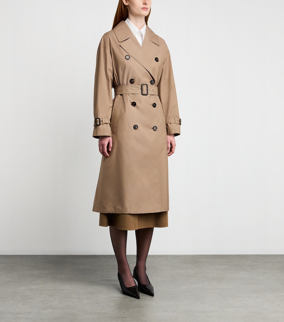 Water-Repellent Cotton Twill Trench Coat CAMEL Image 3