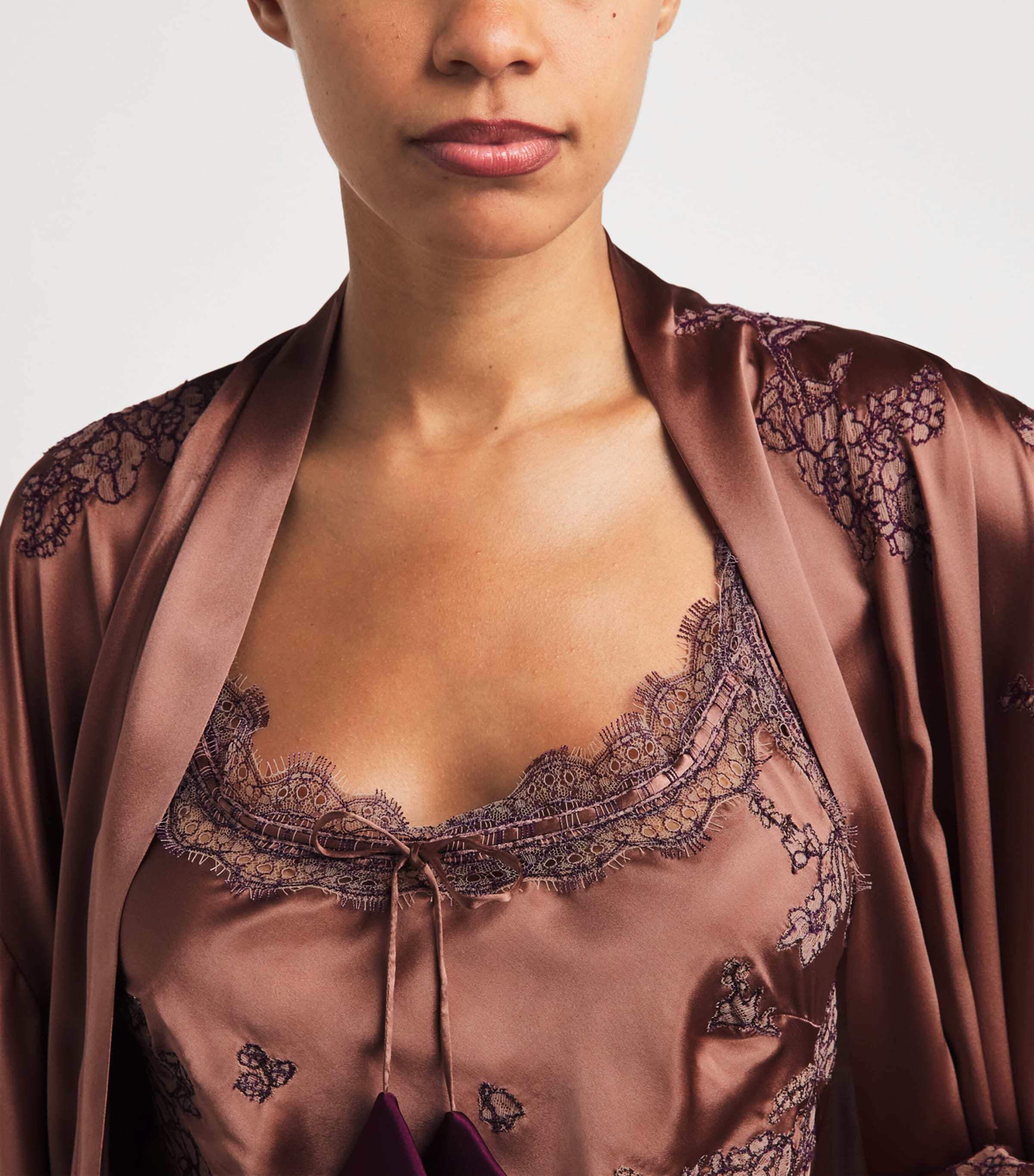 TORLOWEI Womens Silk Patsy Mini Slip Dress Mocha/raisin Image 3
