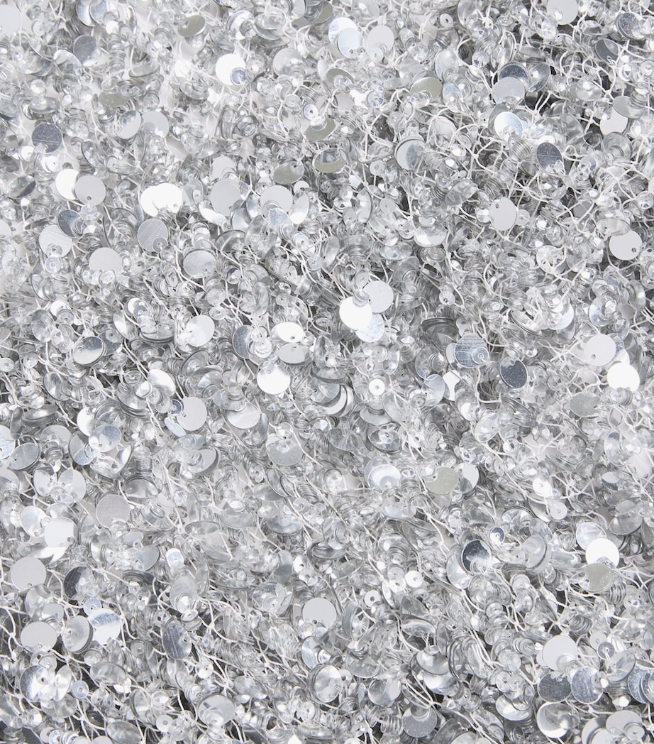 Sequinned Mesh Cape Top 042 SILVER Image 5