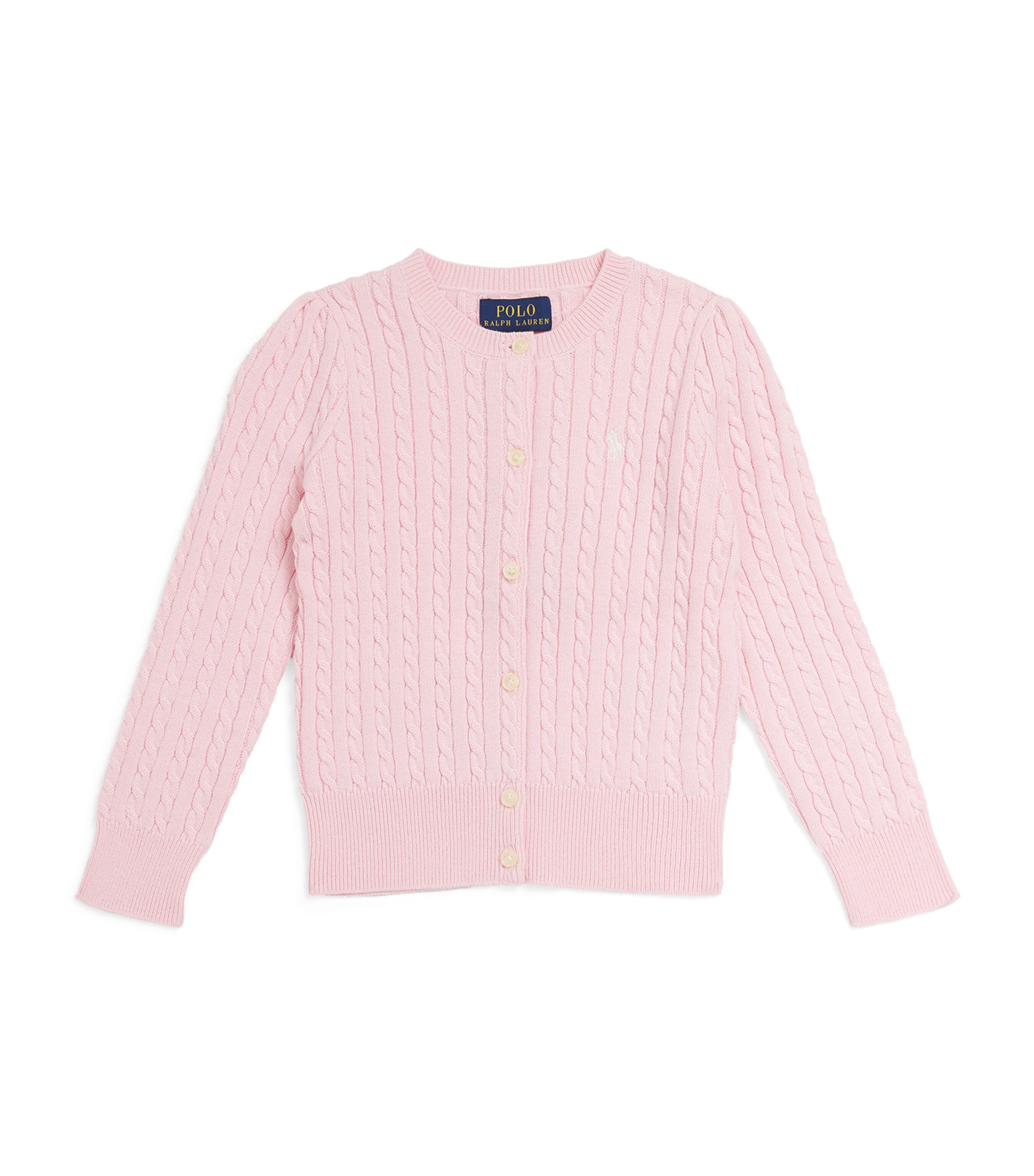 Ralph Lauren Cotton Cable-knit Cardigan In Pink