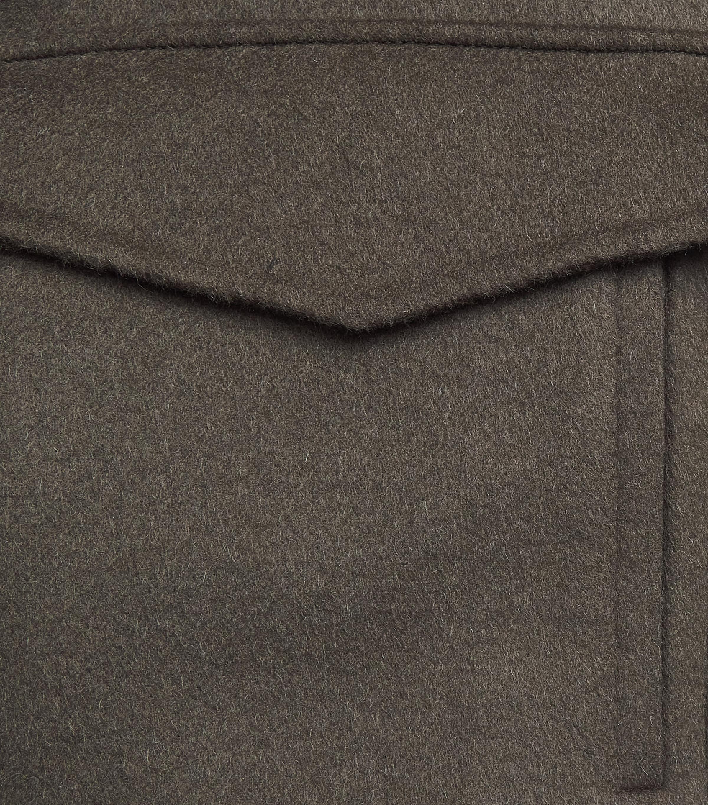 Wool-Cashmere Fur-Trim Jacket A2108 Image 5