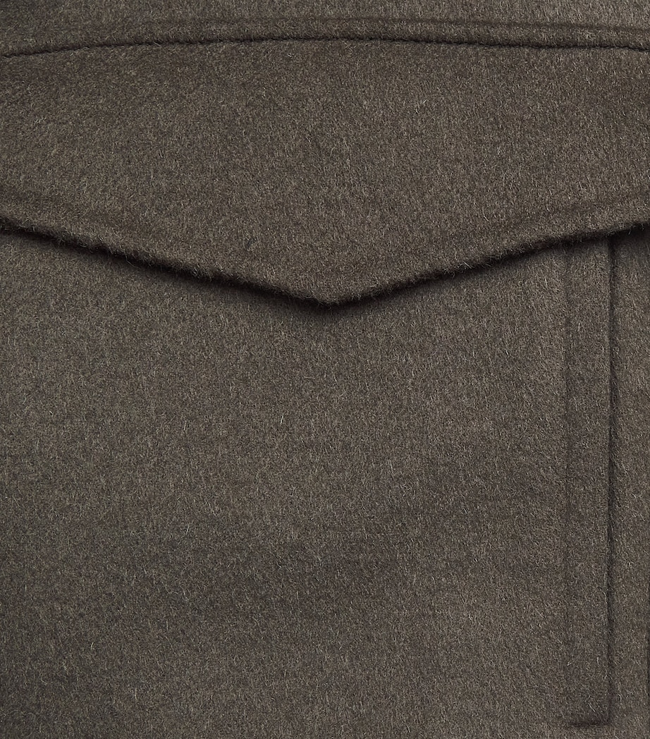 Wool-Cashmere Fur-Trim Jacket A2108 Image 5