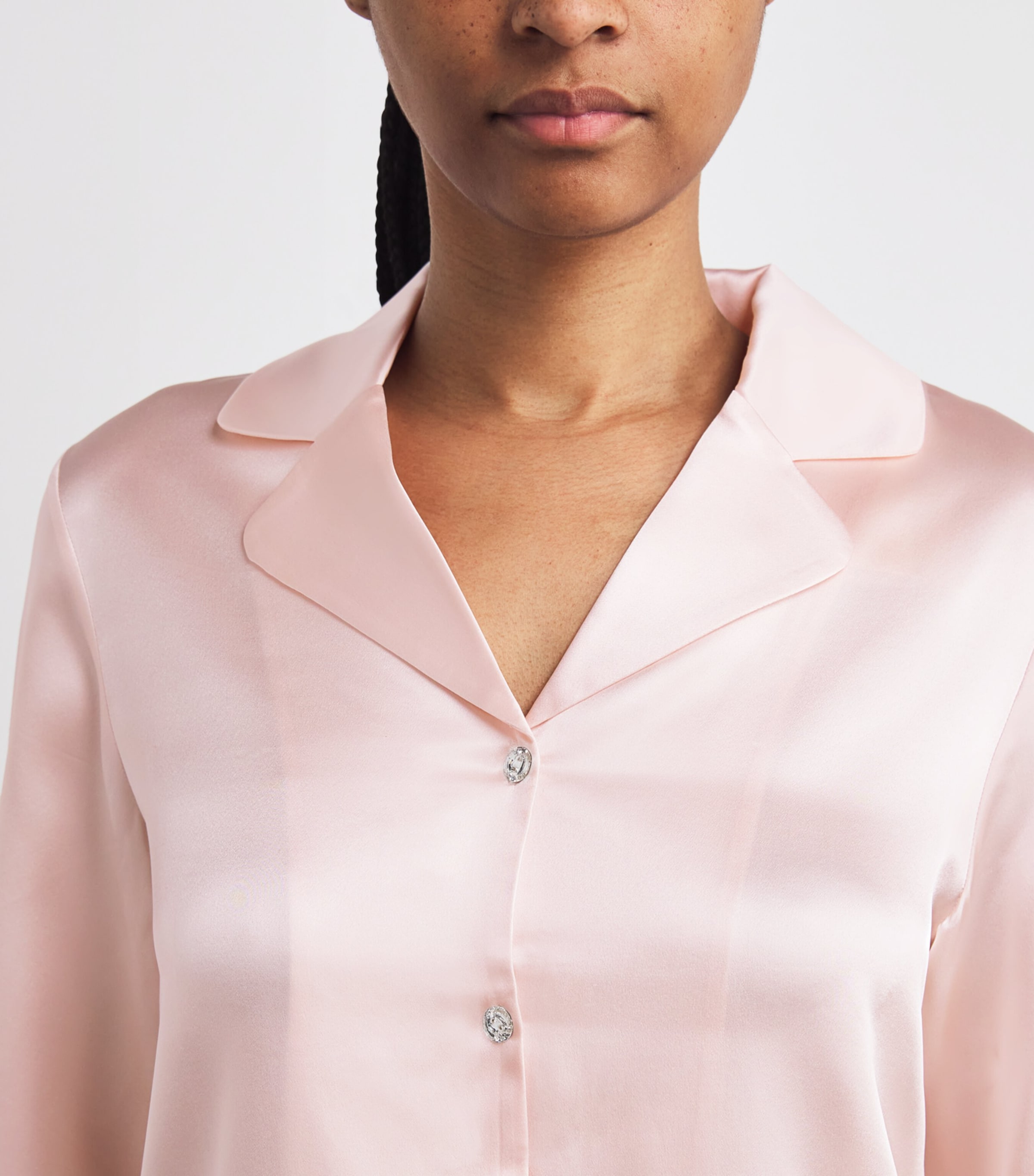 Silk Lace-Trim Luella Pyjama Set PINK Image 4