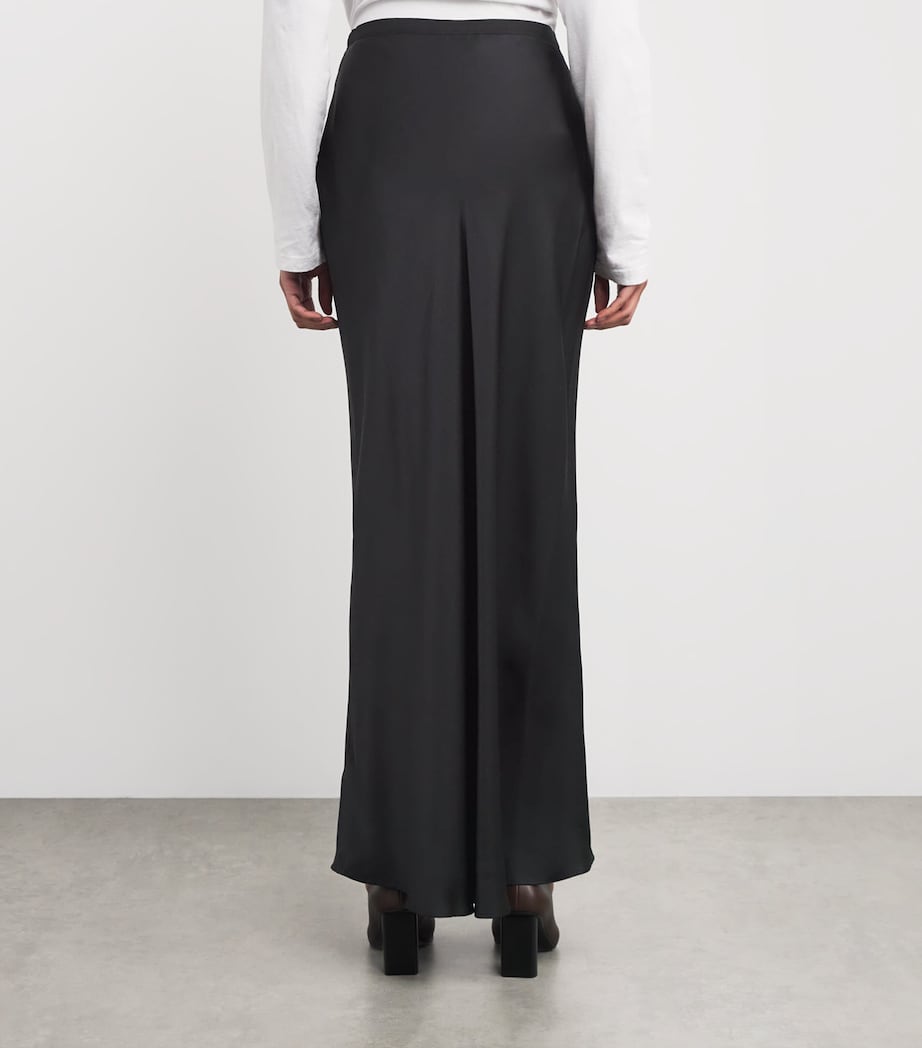 Silk Bar Maxi Skirt BLACK Image 4