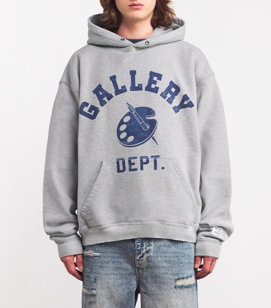 GALLERY DEPT. Mens Cotton Art Dept. Logo Hoodie Grey Image 3