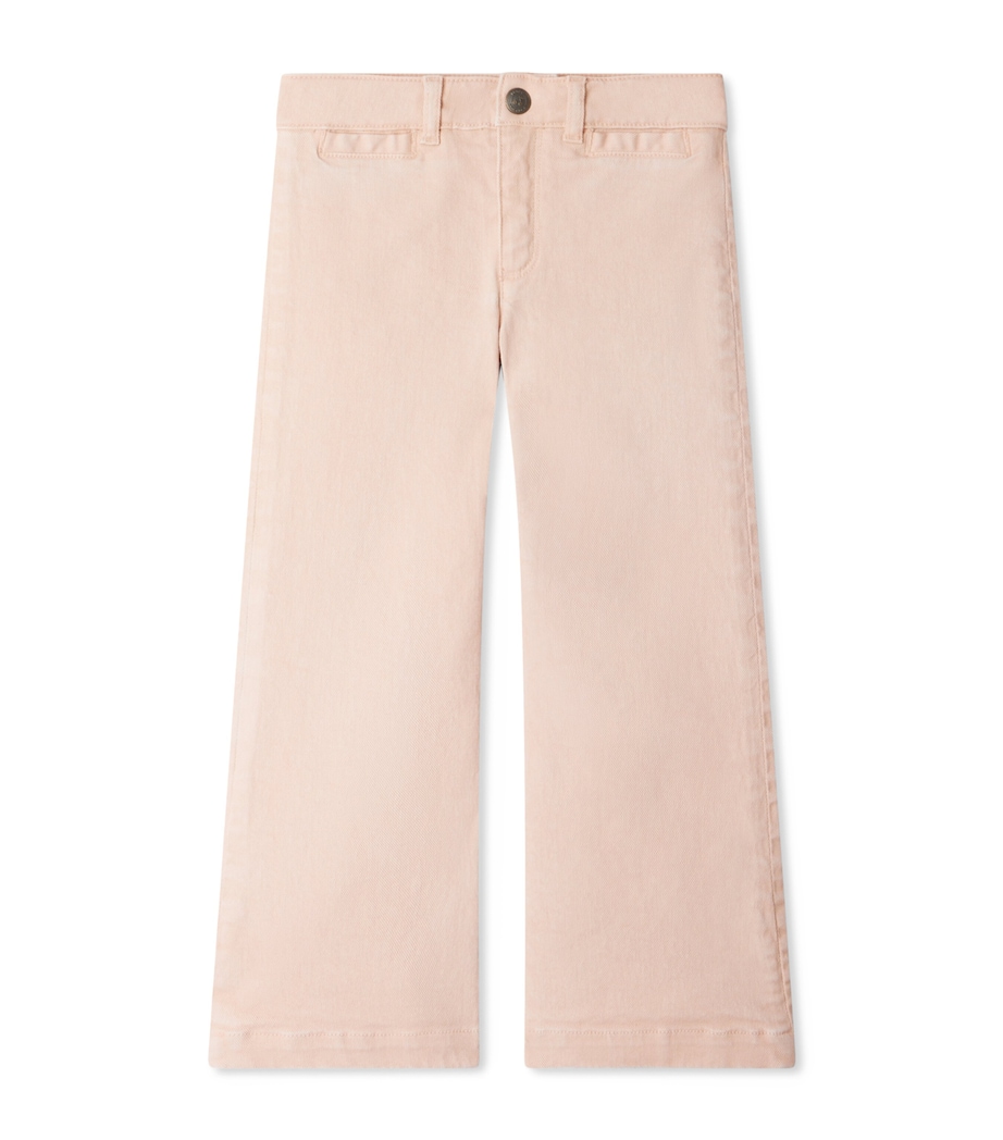 Organic Cotton Flared Gersande Trousers (10-14 Years) ROSE PALE Image 1