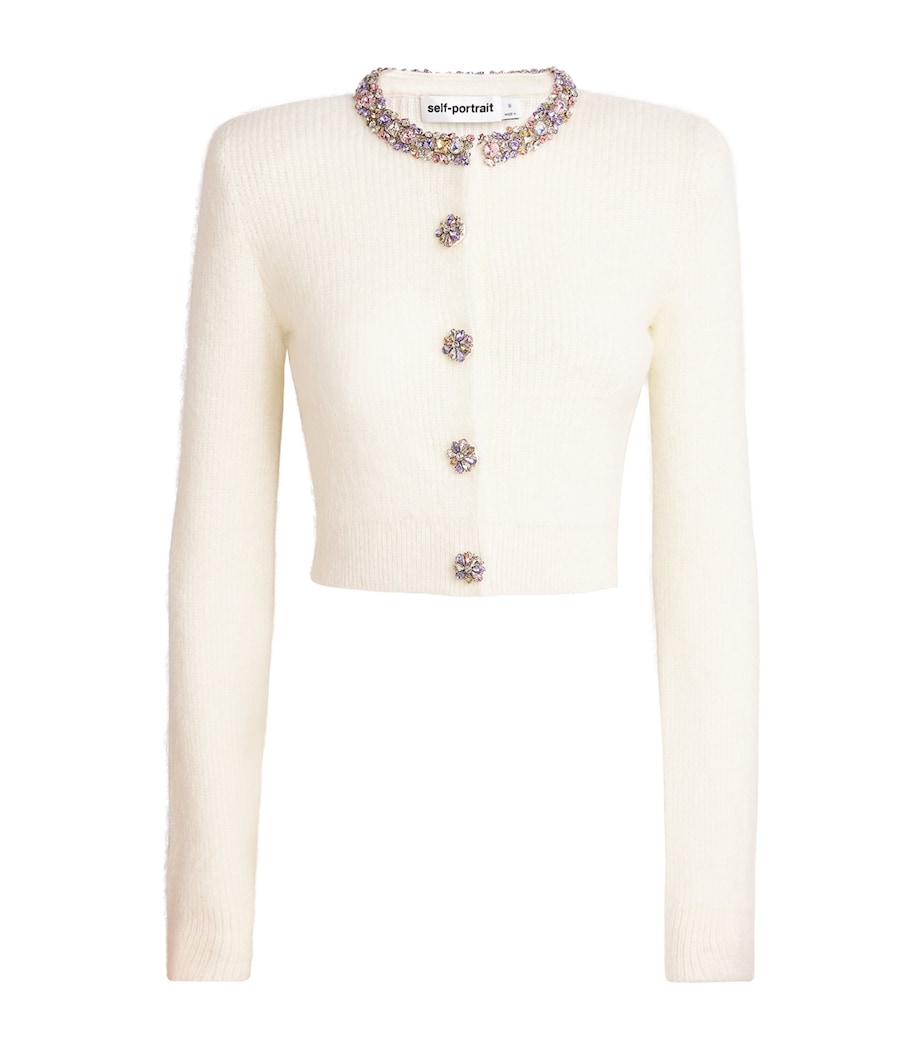 Crystal Embellished Cardigan CREAM Image 1
