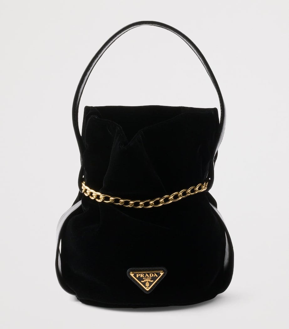 Mini Velvet Petit Sac Noir Bucket Bag F0002 Image 3