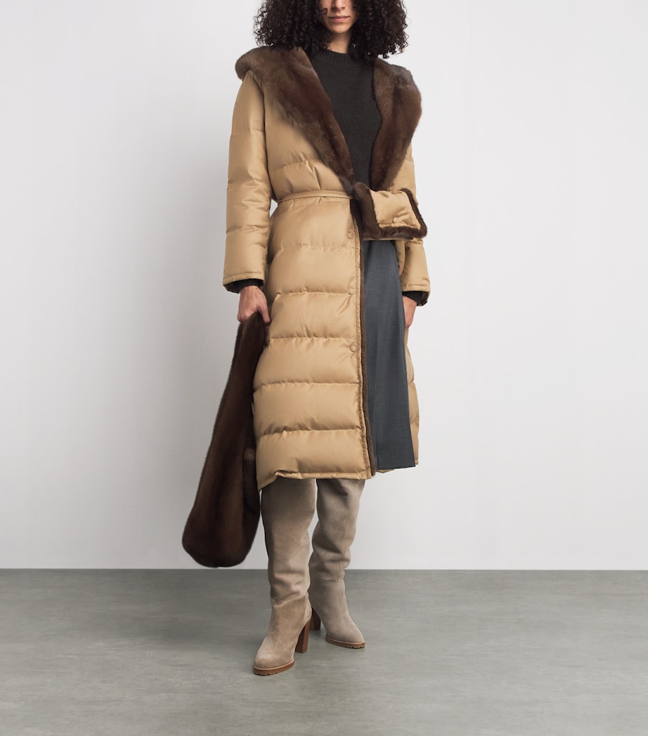 Down-Virgin Wool-Mink Long Coat A2026 Image 2