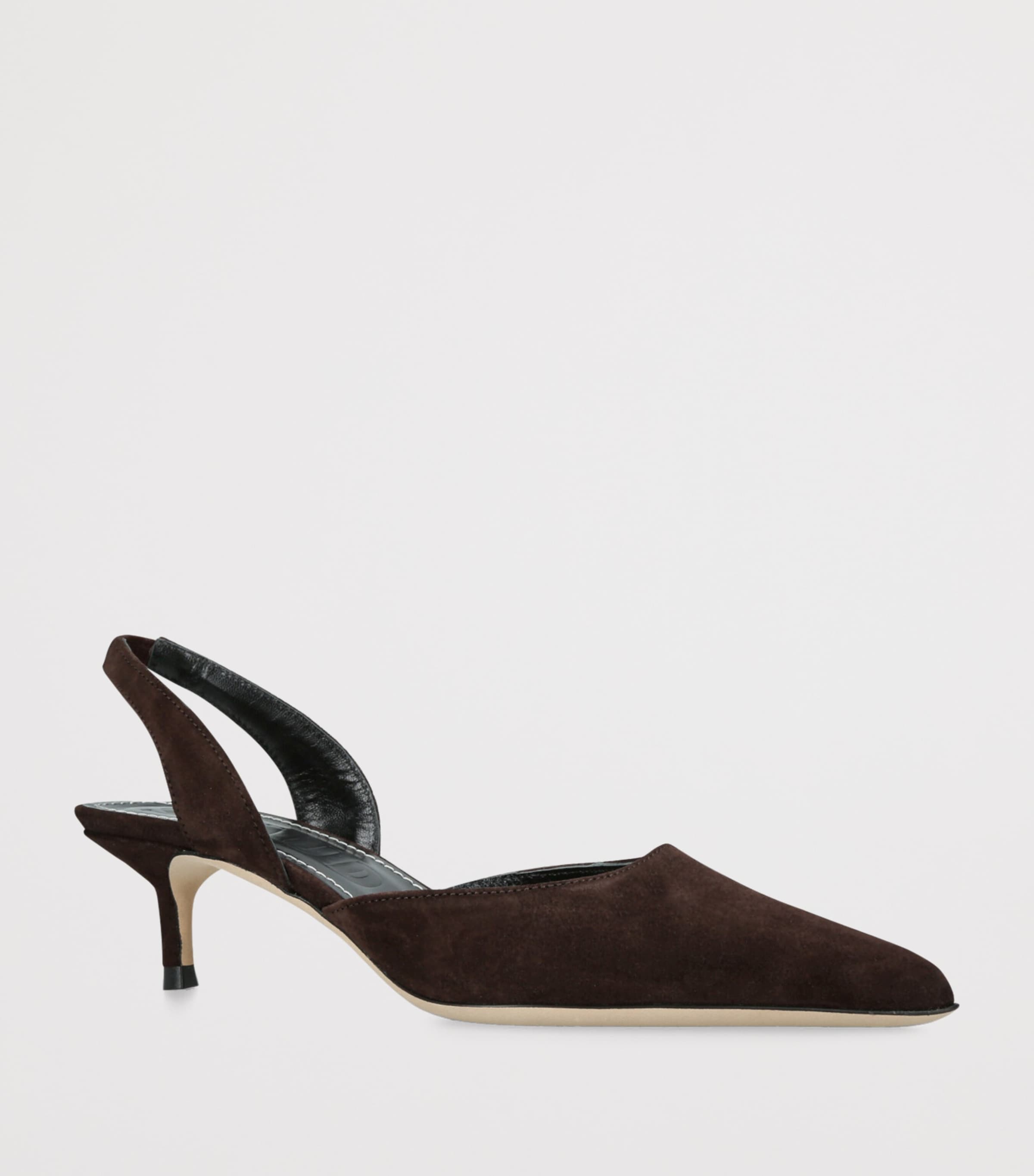Suede Sebastian Slingback Heels 55 BROWN Image 3