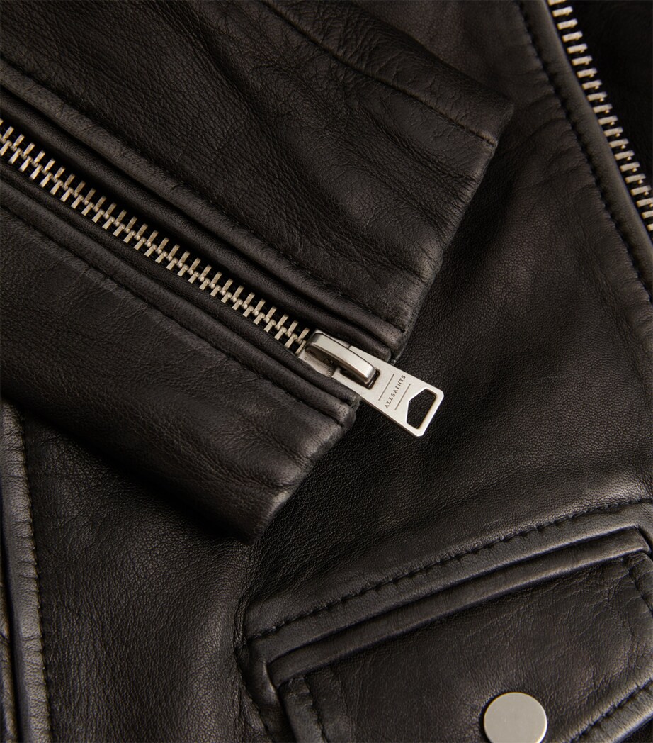 AllSaints Womens Leather Billie Biker Jacket Black Image 5