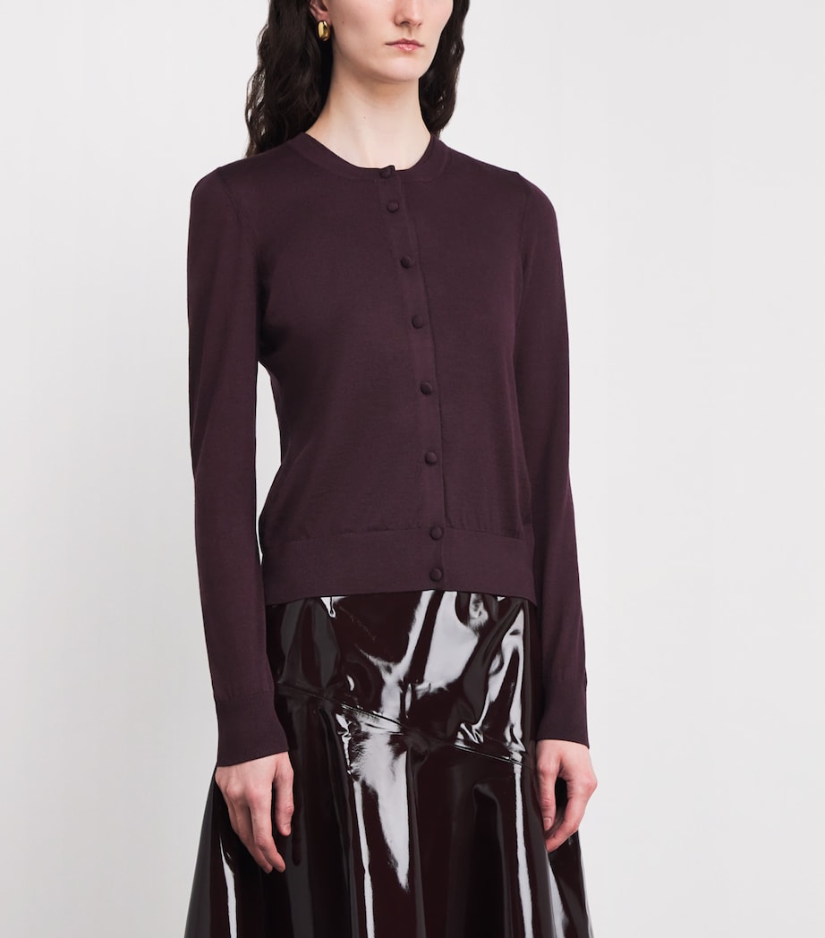 Cashmere-Silk Worth Cardigan AUBERGINE Image 3