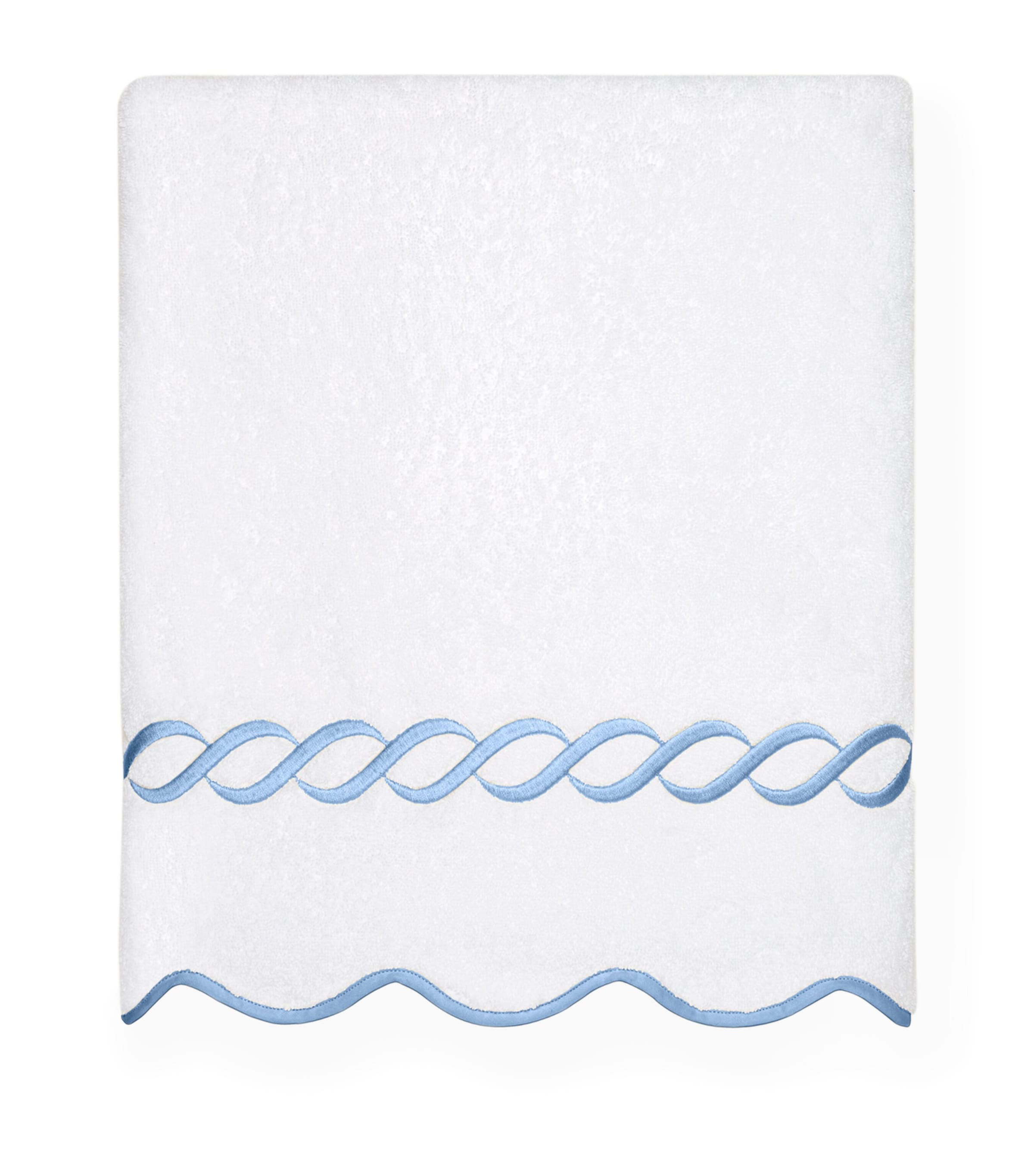 Pratesi Cotton Treccia Bath Towel In Blue